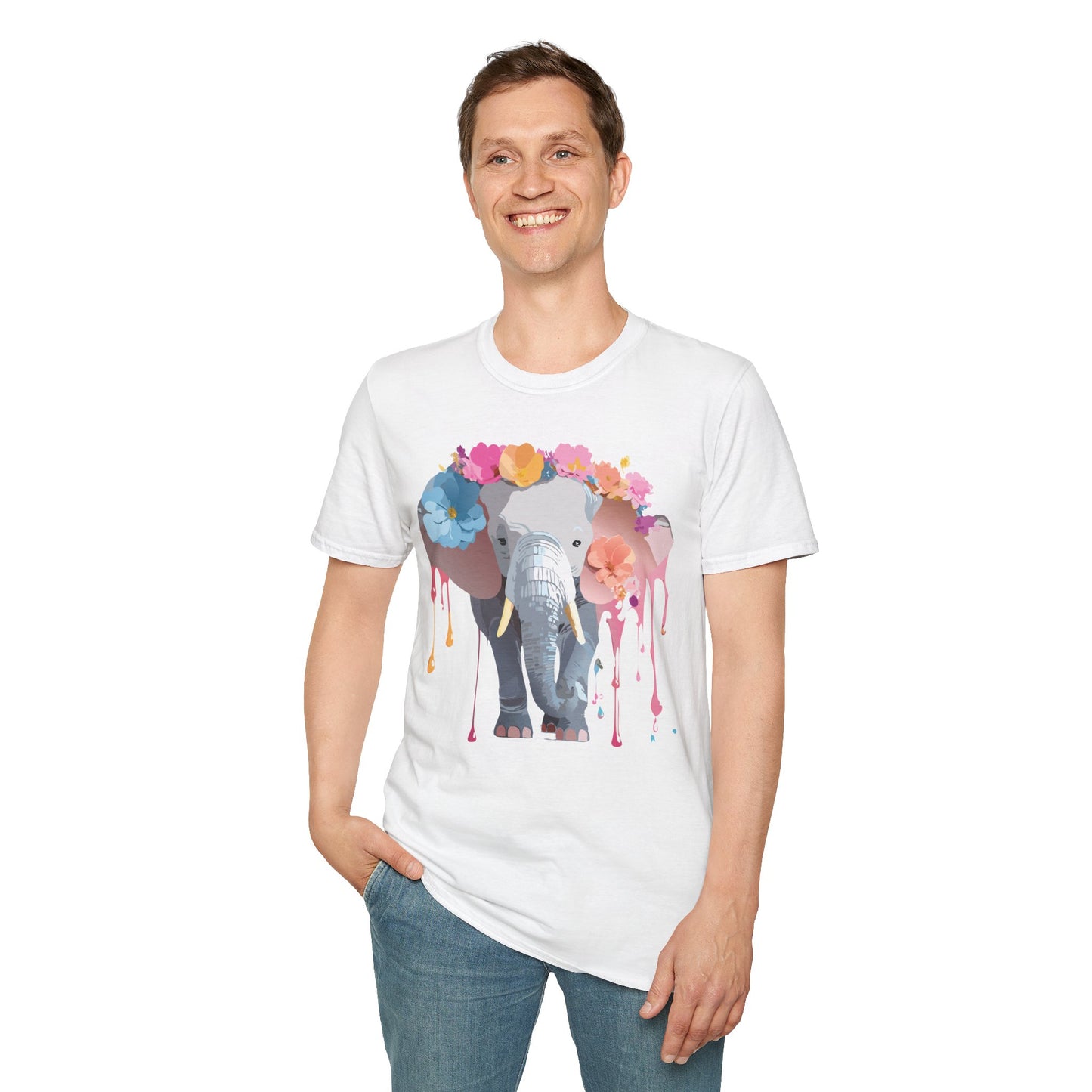 Elephant Shirt, T Shirt with Elephant, Elephant on T Shirt, T Shirt with Animation, Animals Tee Shirt