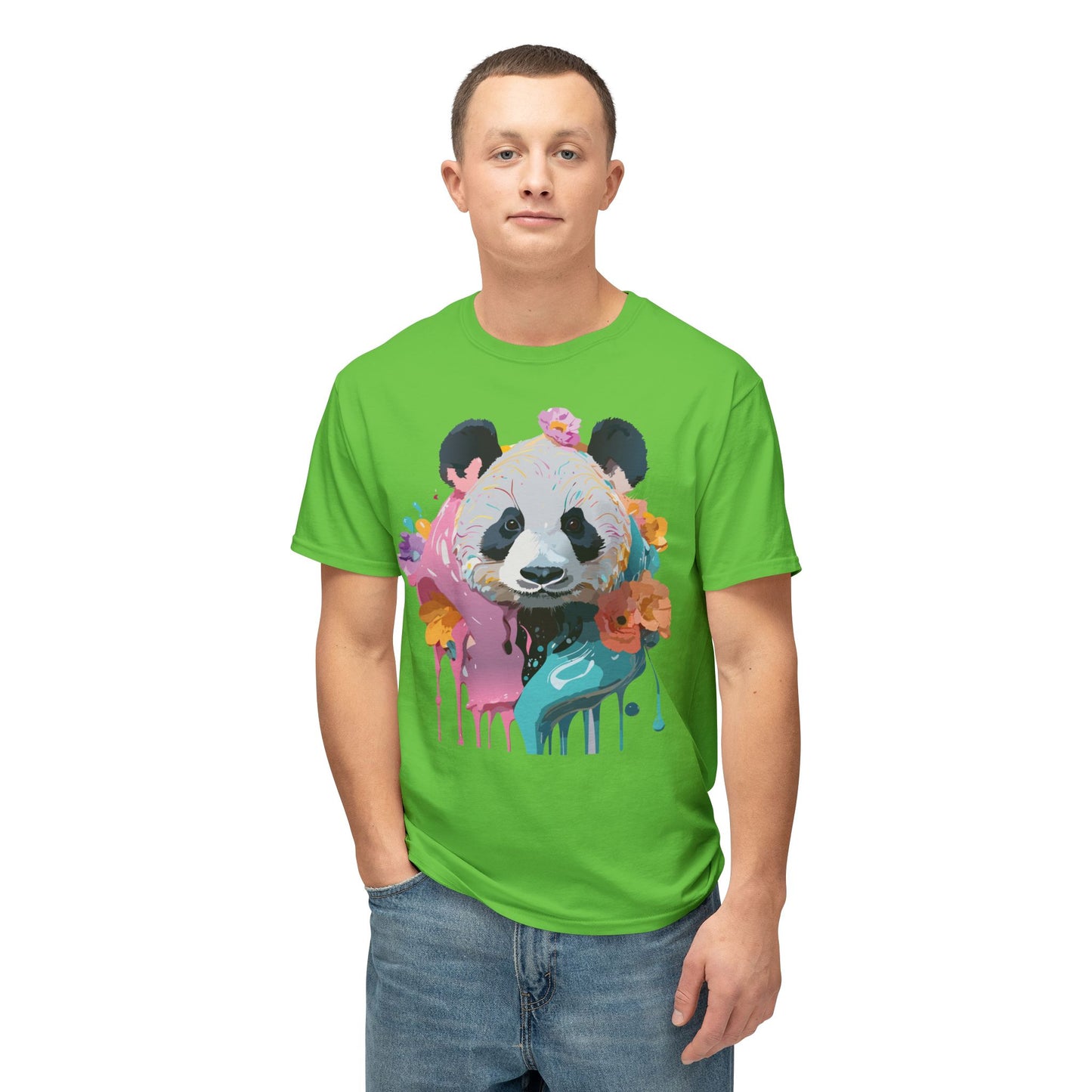 Panda T-Shirt, Vintage Panda Tee, Floral Tees, Panda Art Design Shirt, Tee Shirt with Panda Art 9