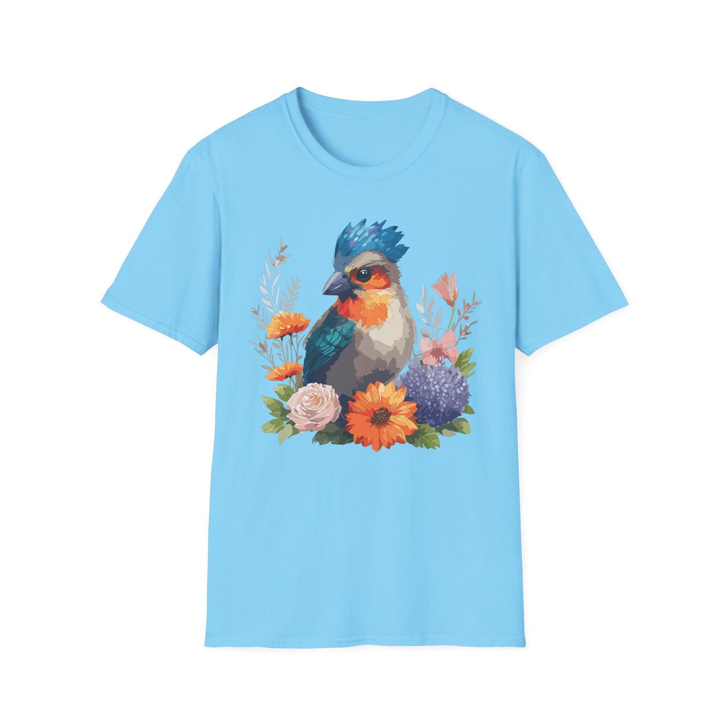 Bird T-Shirt, Floral Bird T Shirt, Shirt with Bird, Shirt with Animal