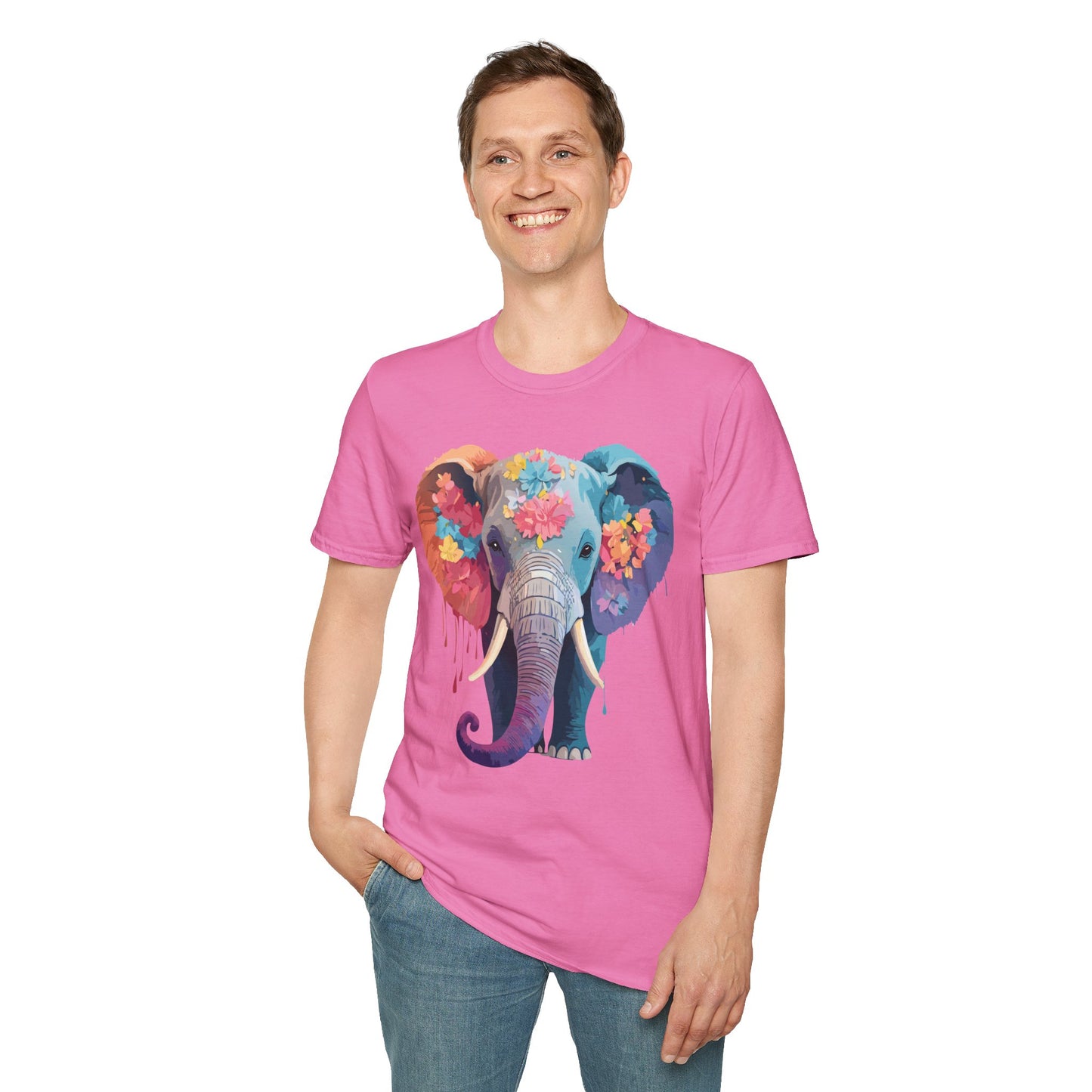 Elephant Shirt, T Shirt with Elephant, Elephant on T Shirt, T Shirt with Animation, Animals Tee Shirt