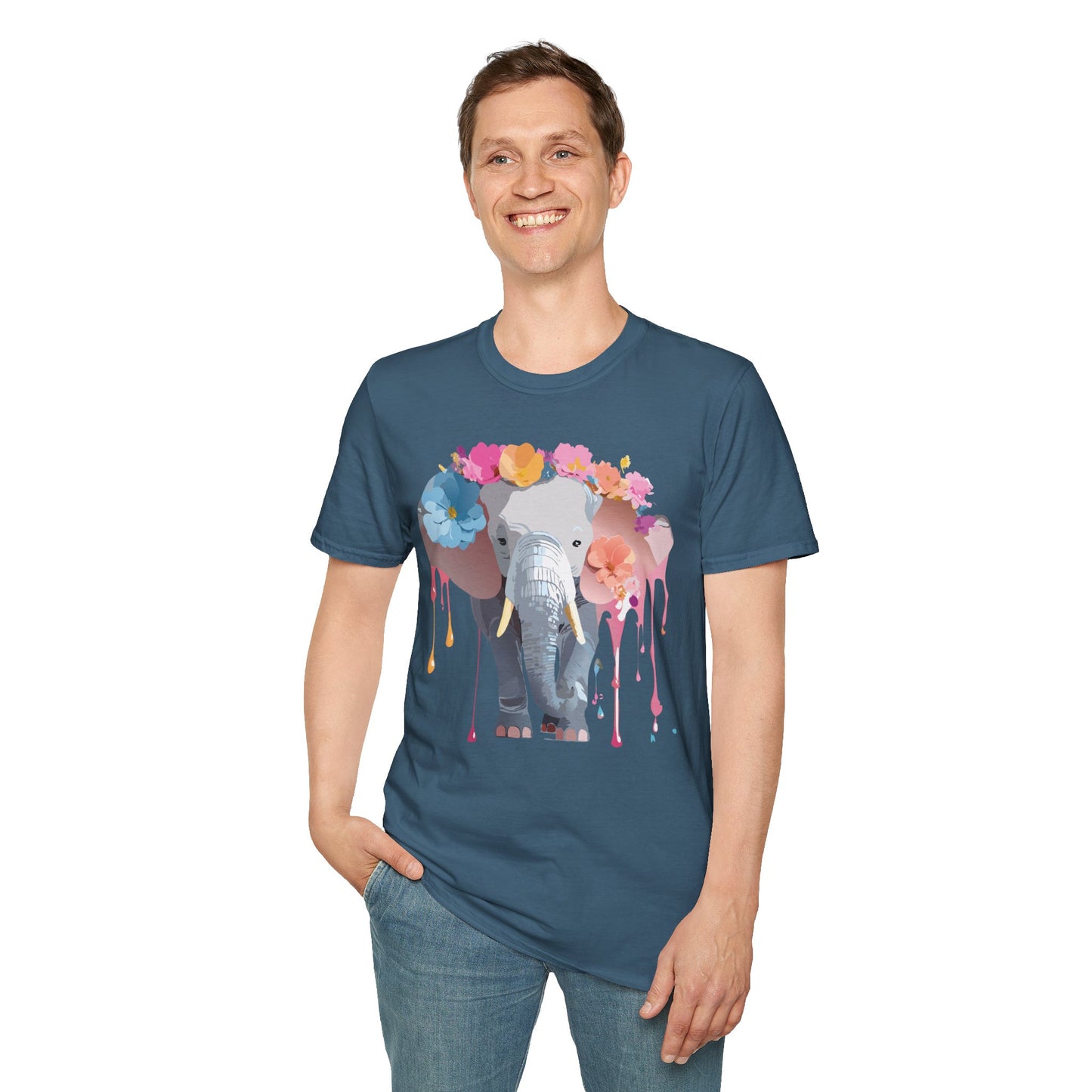 Elephant Shirt, T Shirt with Elephant, Elephant on T Shirt, T Shirt with Animation, Animals Tee Shirt