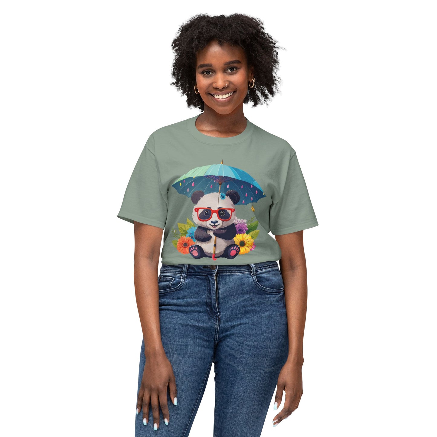 Panda T-Shirt, Vintage Panda Tee, Floral Tees, Panda Art Design Shirt, Tee Shirt with Panda Art 10