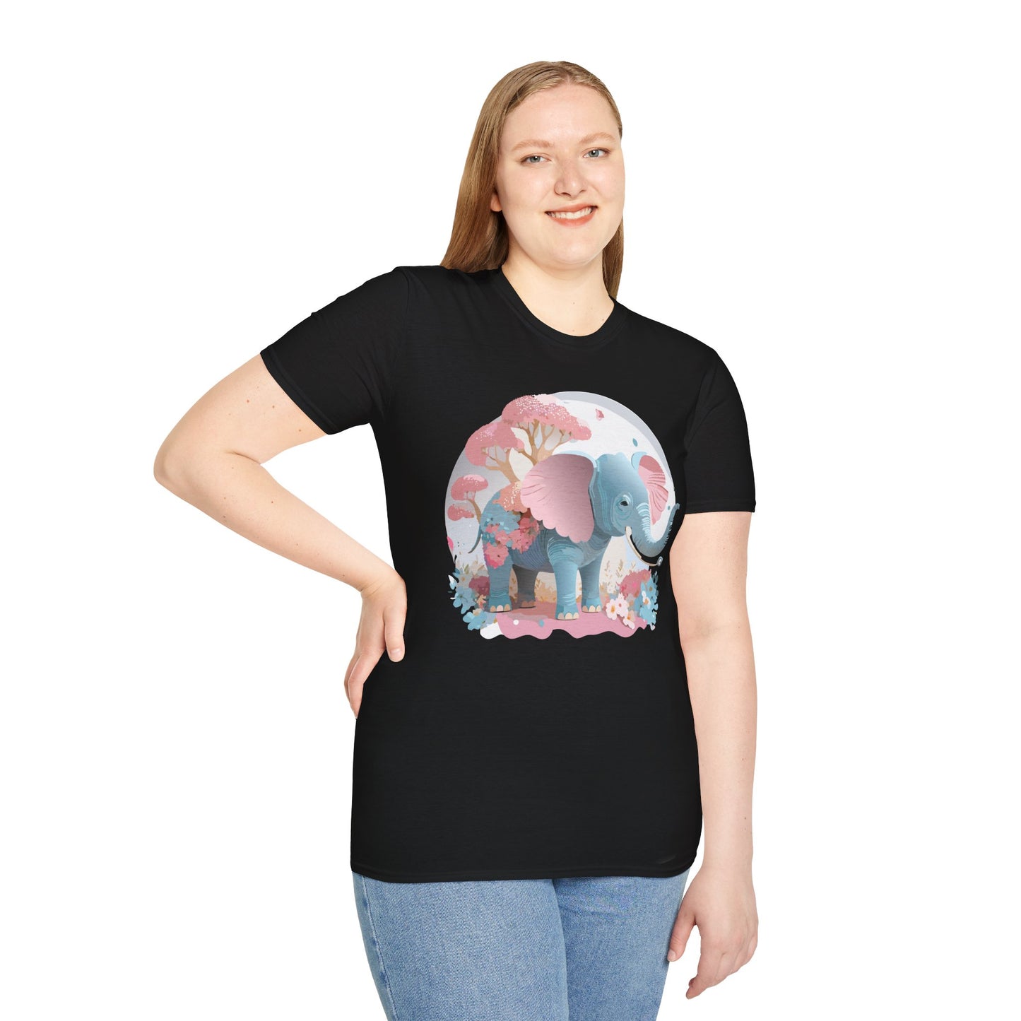 Elephant Shirt, T Shirt with Elephant, Elephant on T Shirt, T Shirt with Animation, Animals Tee Shirt