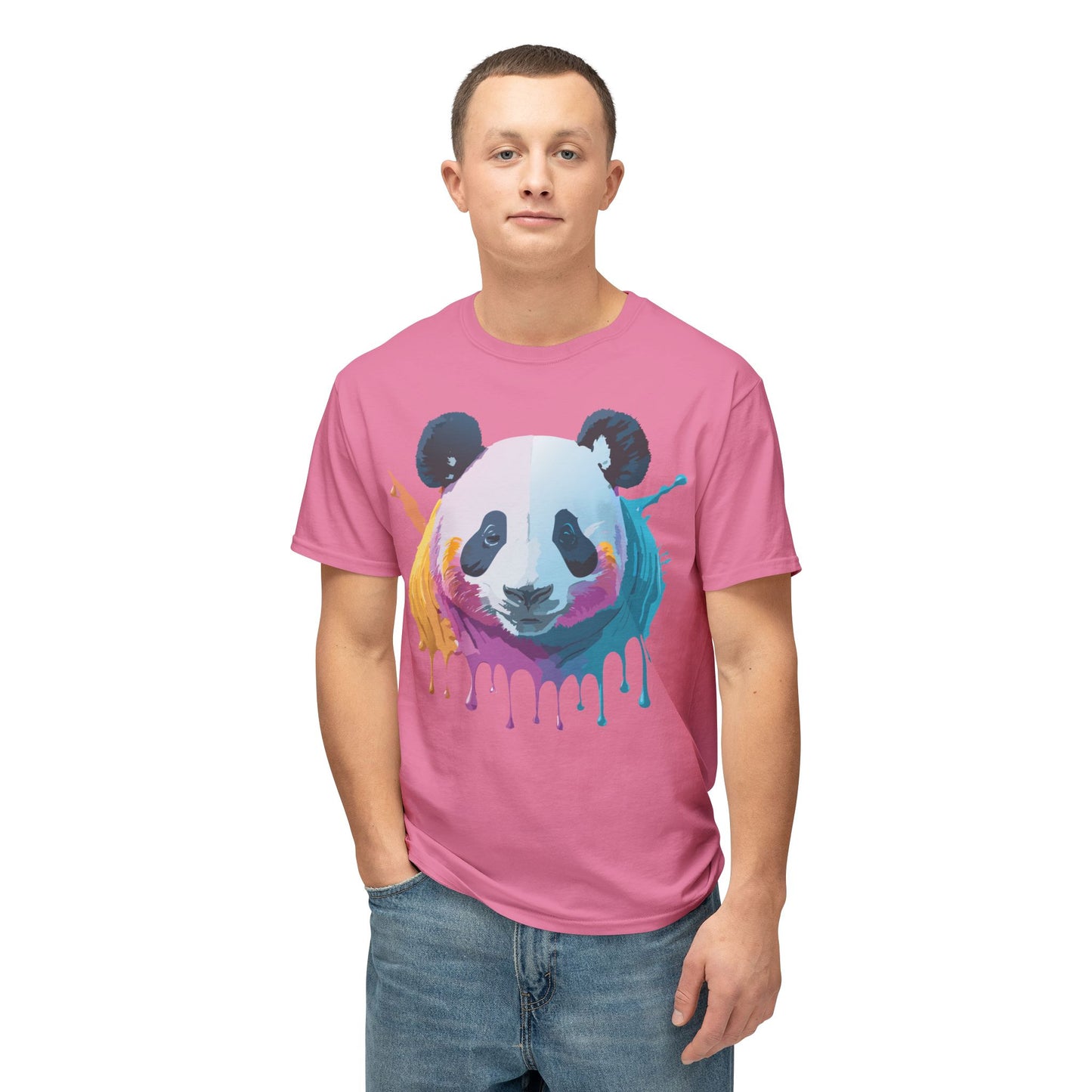 Panda T-Shirt, Vintage Panda Tee, Floral Tees, Panda Art Design Shirt, Tee Shirt with Panda Art 2