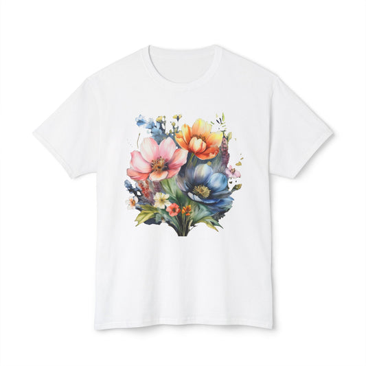 Floral T-Shirt, Vintage Flowers Tee, Floral Tees, Floral Art Design Shirt, Tee Shirt with Floral Art 2