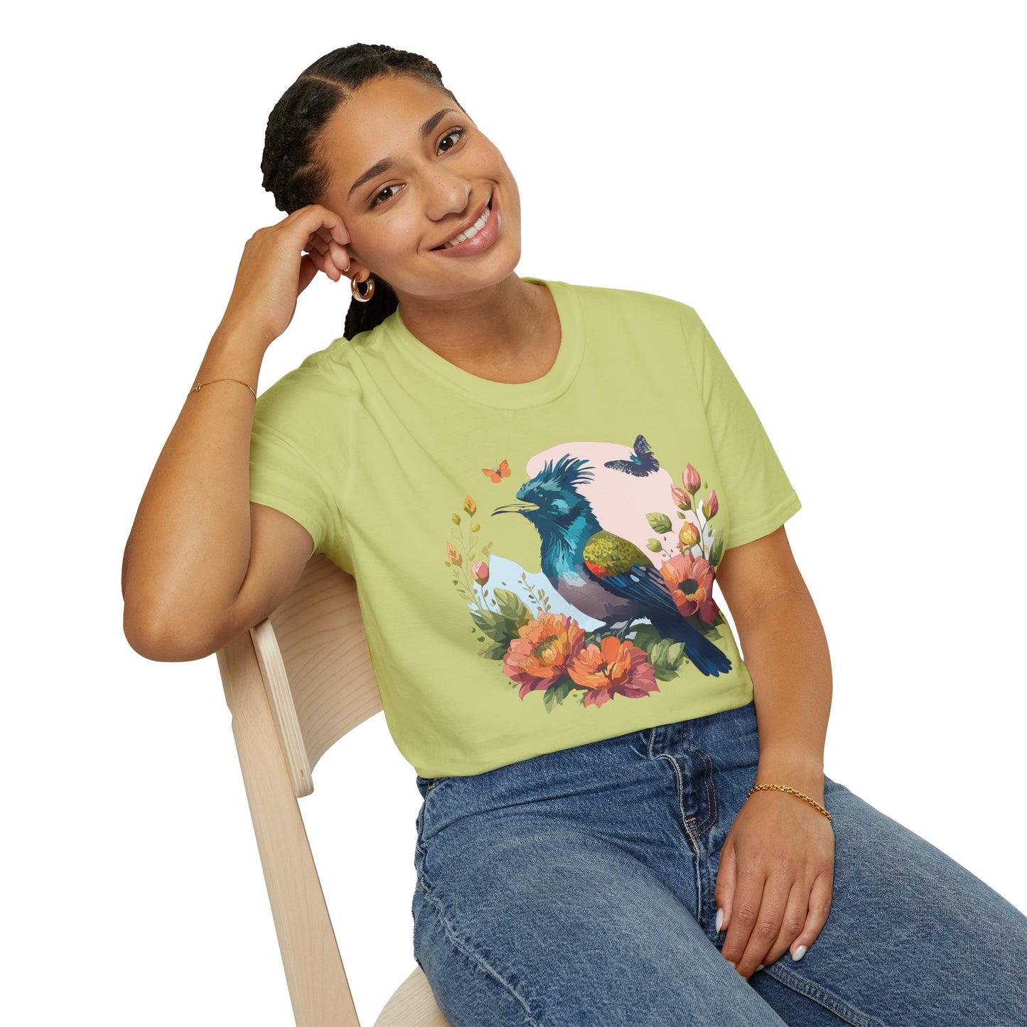 Bird T-Shirt, Floral Bird T Shirt, Shirt with Bird, Shirt with Animal