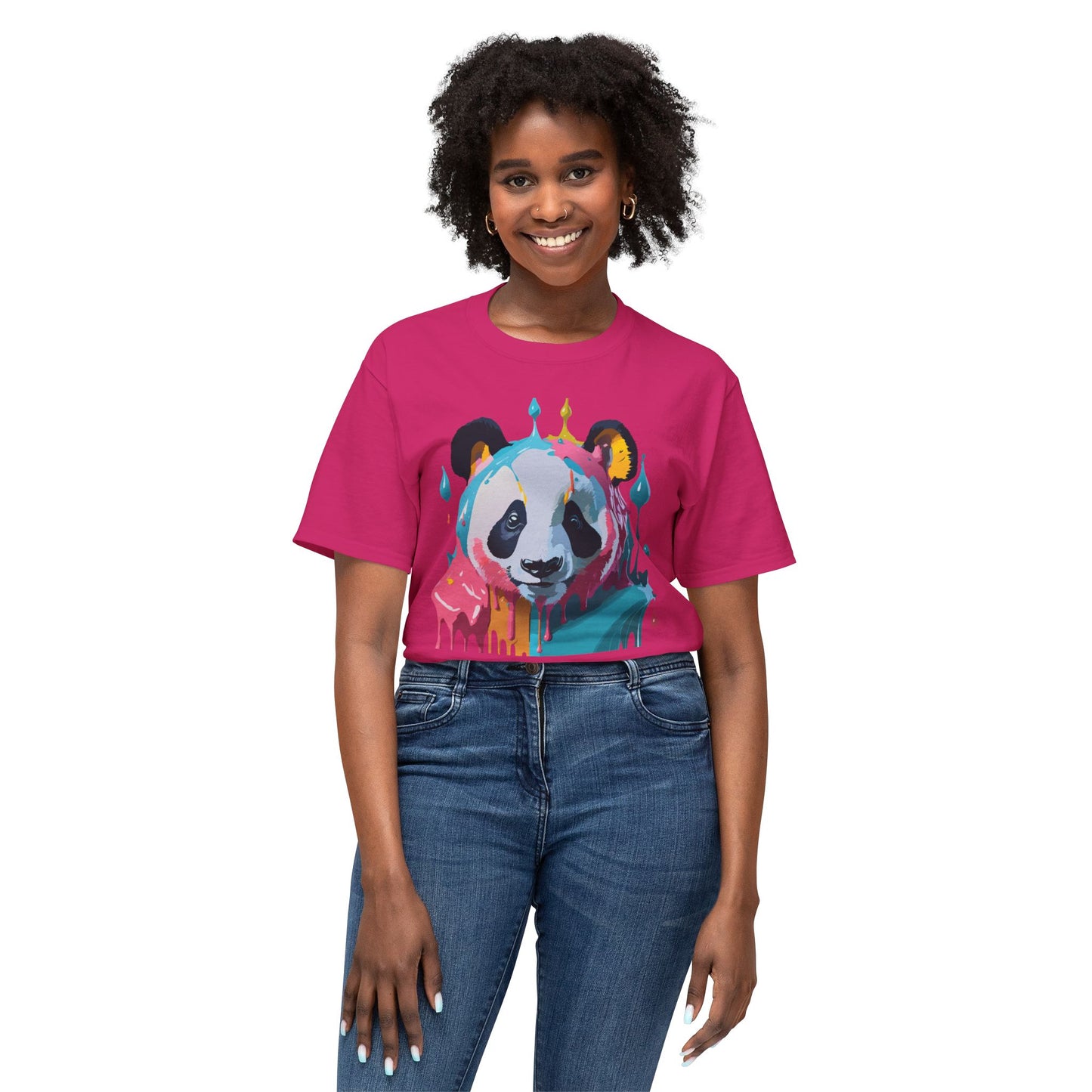 Panda T-Shirt, Vintage Panda Tee, Floral Tees, Panda Art Design Shirt, Tee Shirt with Panda Art 5