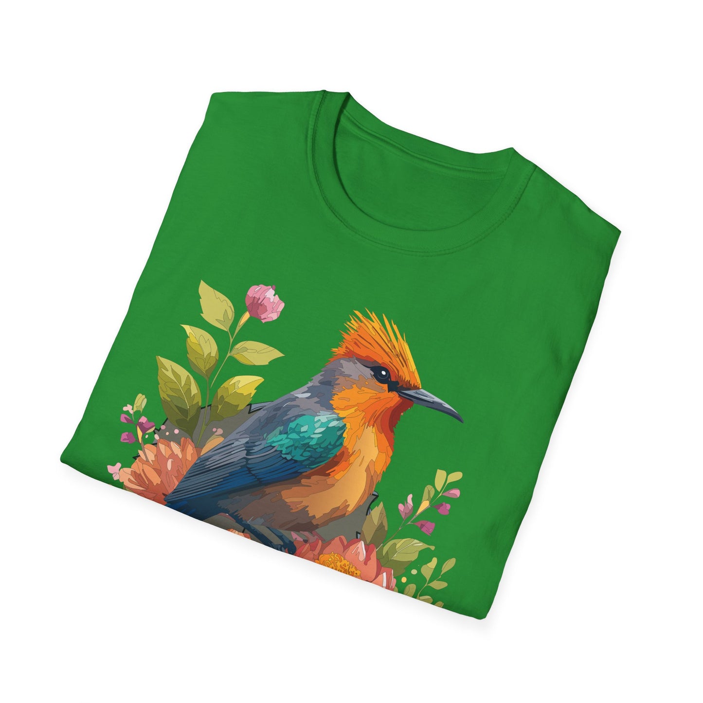Bird T-Shirt, Floral Bird T Shirt, Shirt with Bird, Shirt with Animal