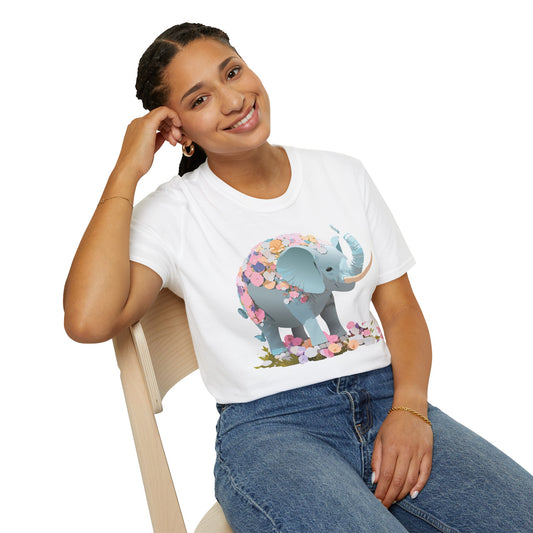 Elephant Graphic T Shirt Gildan Softstyle Unisex Cotton Tee With Elephant Print Design Artwork