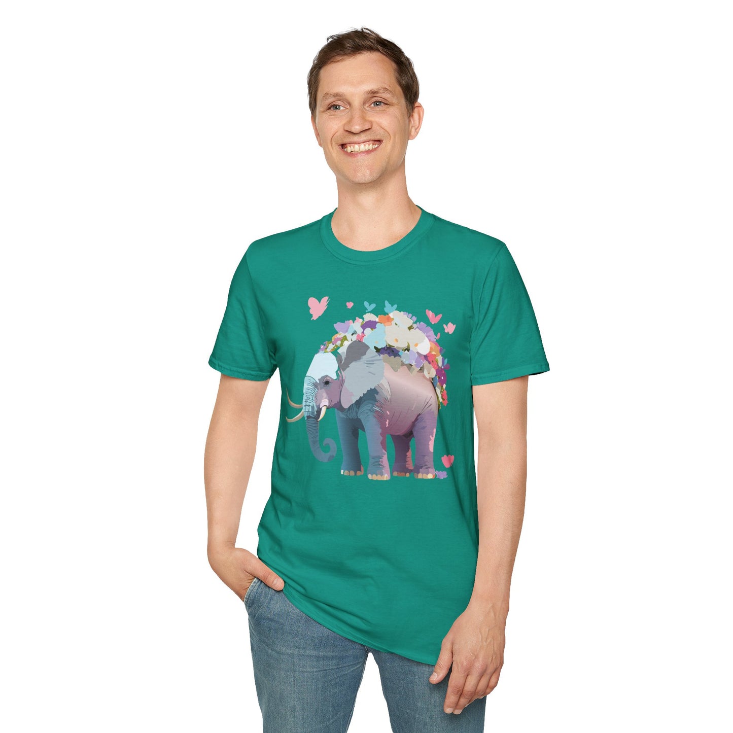 Elephant Shirt, T Shirt with Elephant, Elephant on T Shirt, T Shirt with Animation, Animals Tee Shirt