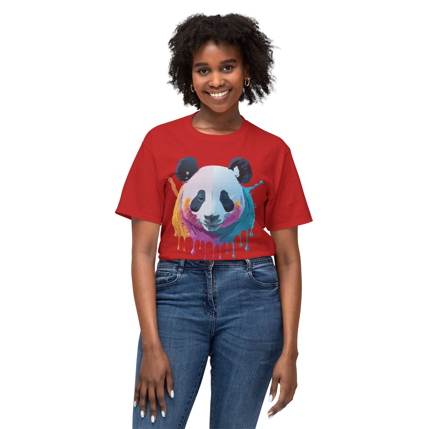 Panda T-Shirt, Vintage Panda Tee, Floral Tees, Panda Art Design Shirt, Tee Shirt with Panda Art 2
