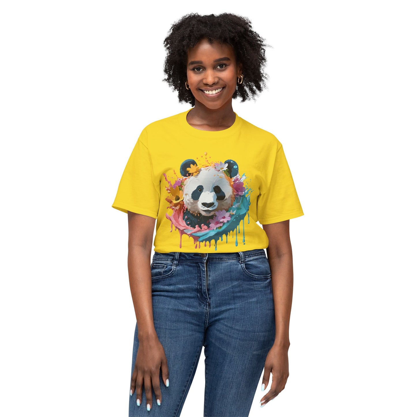 Panda T-Shirt, Vintage Panda Tee, Floral Tees, Panda Art Design Shirt, Tee Shirt with Panda Art 8