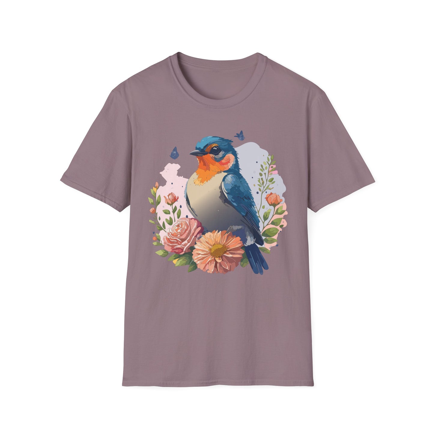 Bird T-Shirt, Floral Bird T Shirt, Shirt with Bird, Shirt with Animal