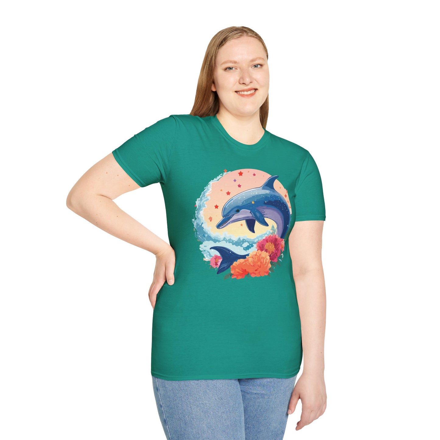 Dolphin Shirts, Shirt with Dolphin, Fish Tee Shirt, Animal Shirt