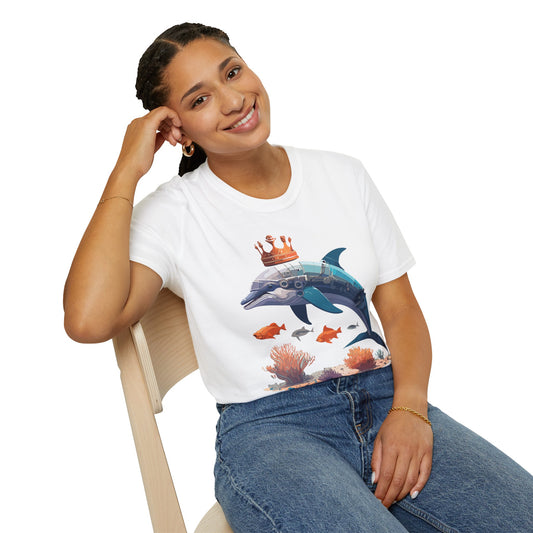 Dolphin Shirt Unisex Softstyle Short Sleeve Tee Gildan 64000 100 Percent Ring Spun Cotton