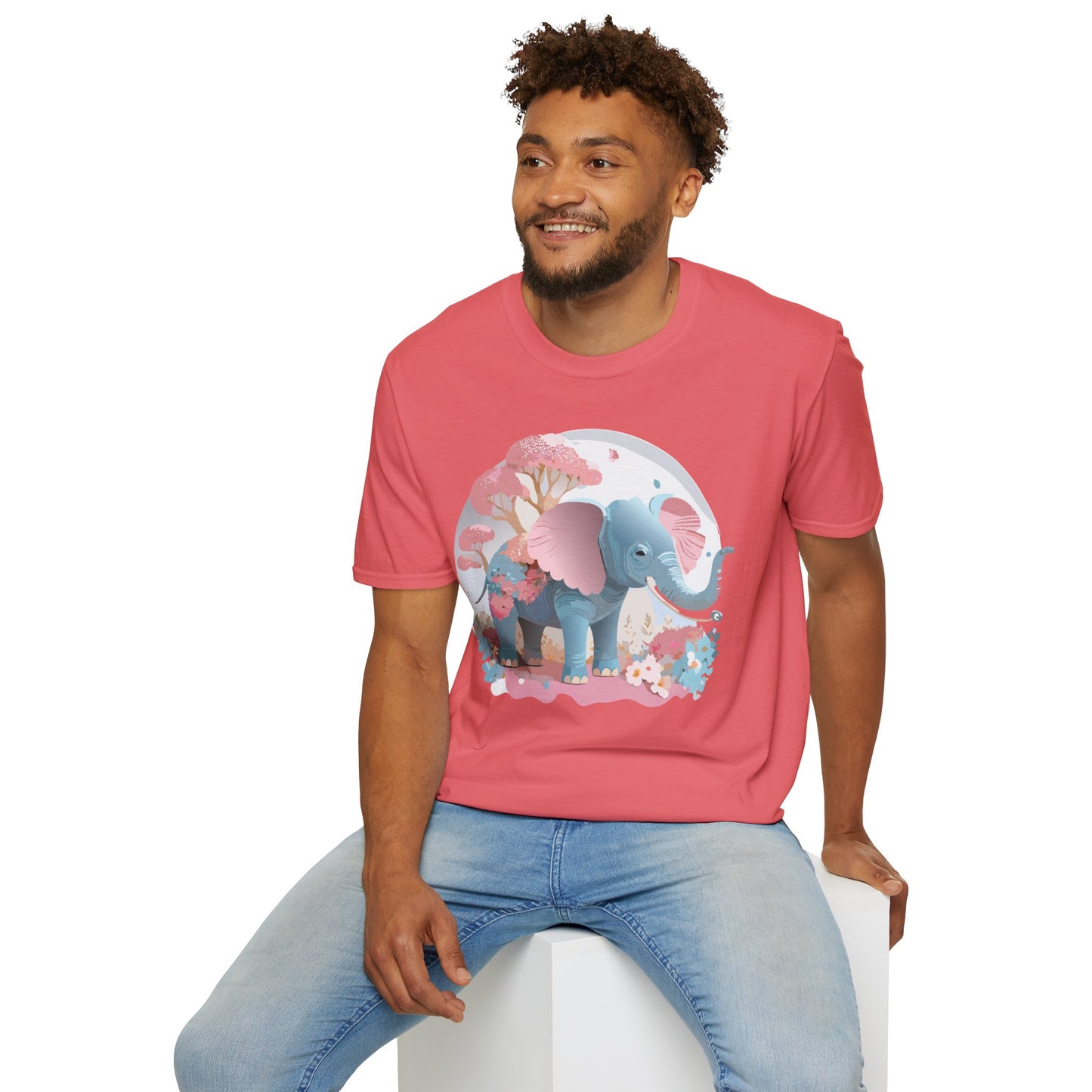 Elephant Shirt, T Shirt with Elephant, Elephant on T Shirt, T Shirt with Animation, Animals Tee Shirt