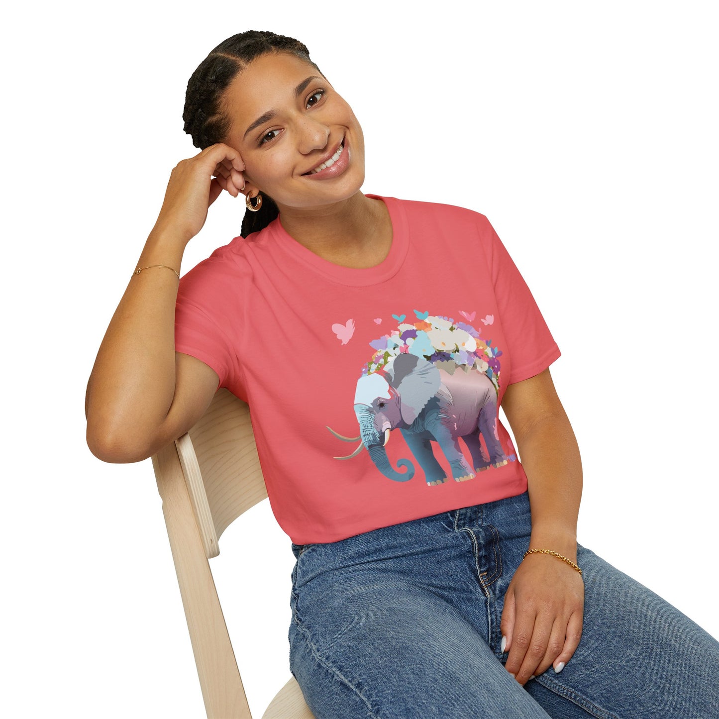Elephant Shirt, T Shirt with Elephant, Elephant on T Shirt, T Shirt with Animation, Animals Tee Shirt