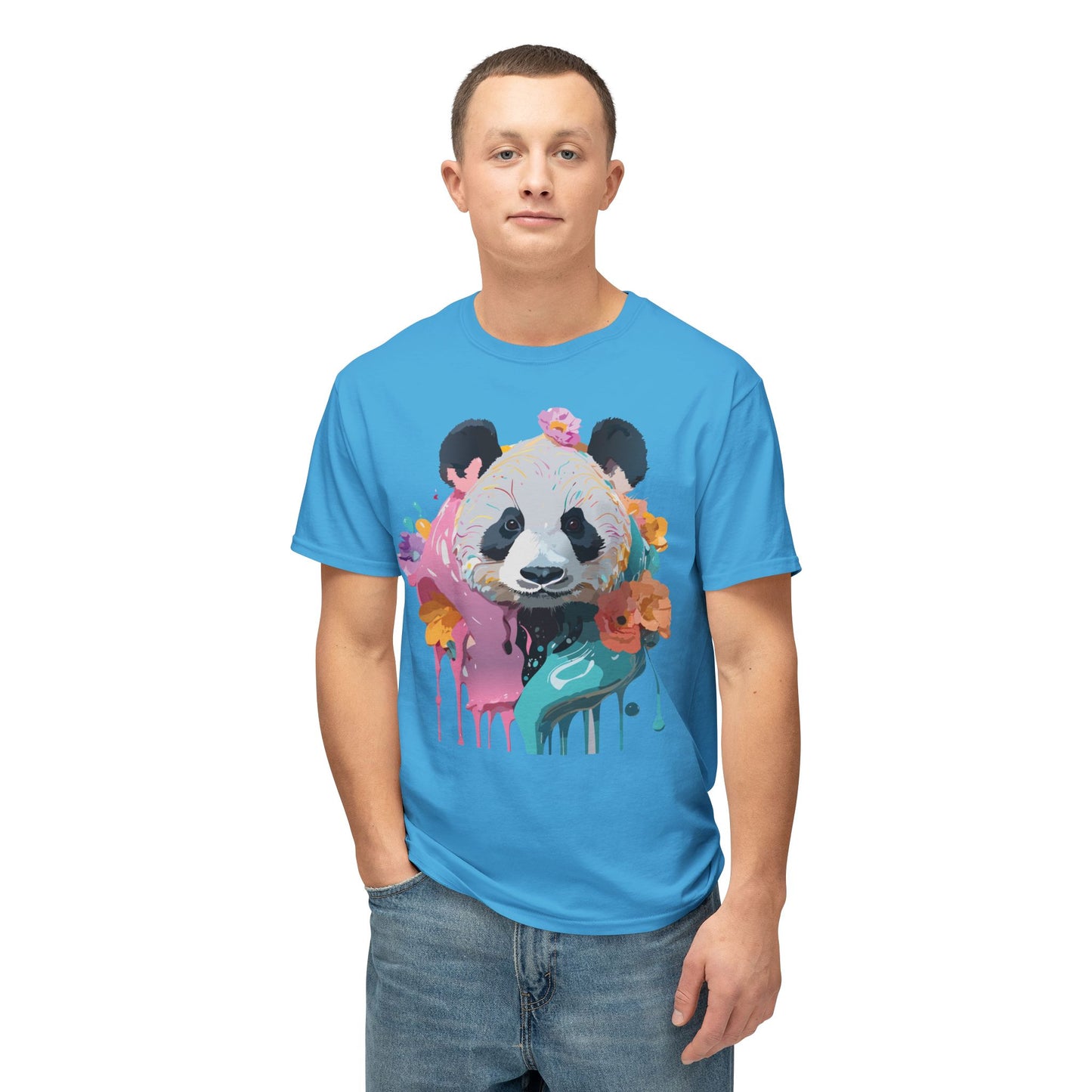 Panda T-Shirt, Vintage Panda Tee, Floral Tees, Panda Art Design Shirt, Tee Shirt with Panda Art 9
