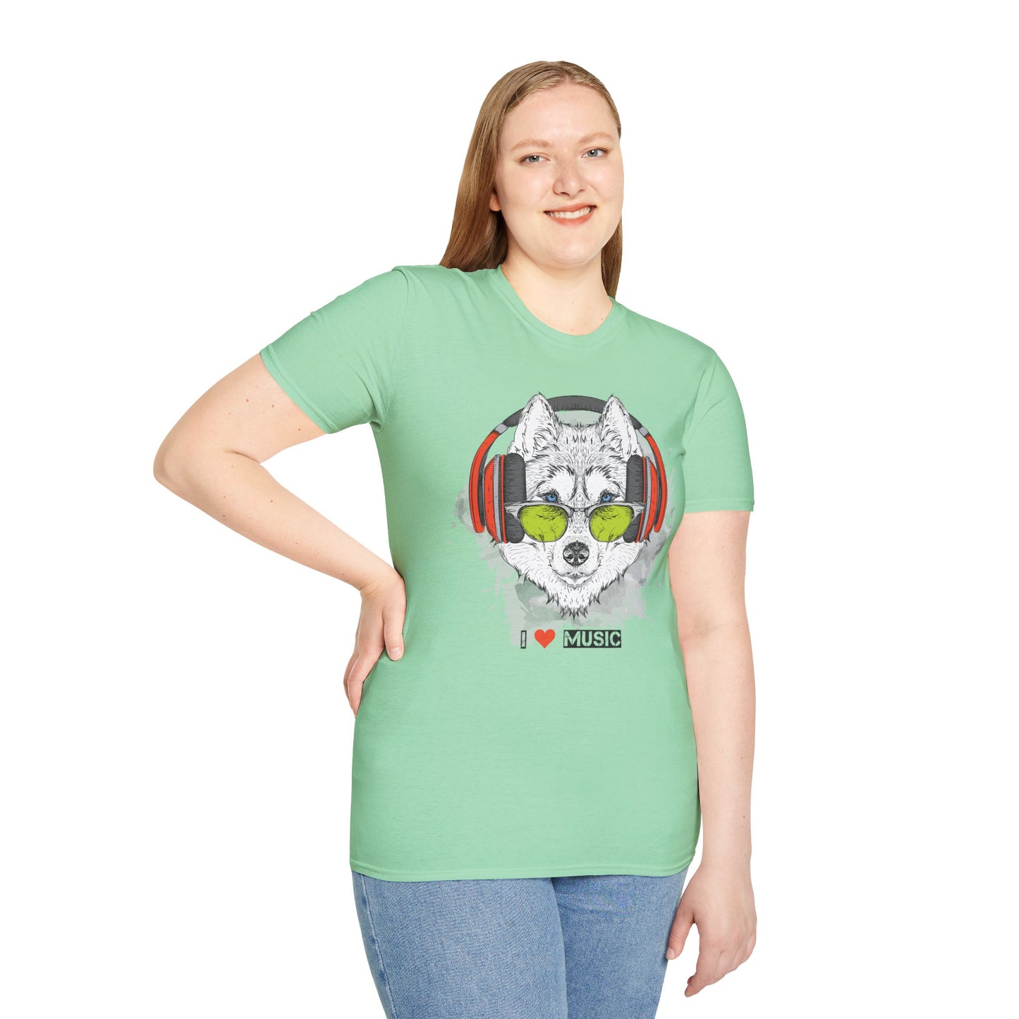 I love Music Animals Shirts, Shirt with Animals, Animals with Headphones Shirt