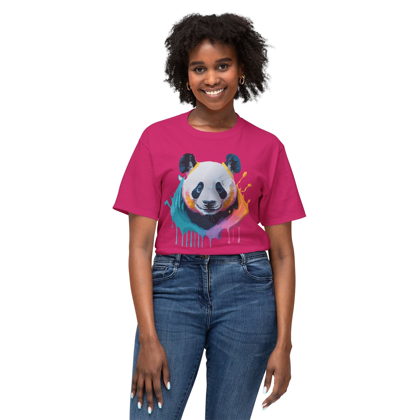 Panda T-Shirt, Vintage Panda Tee, Floral Tees, Panda Art Design Shirt, Tee Shirt with Panda Art 1