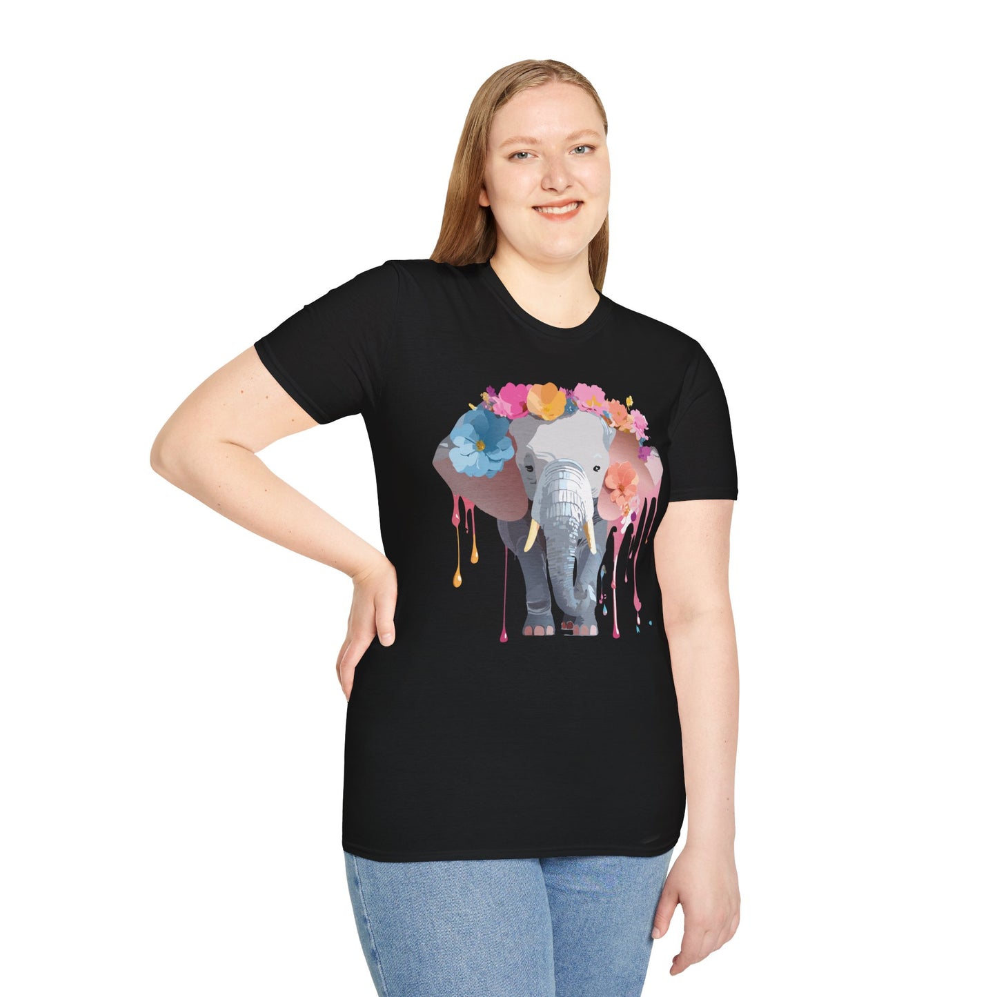 Elephant Shirt, T Shirt with Elephant, Elephant on T Shirt, T Shirt with Animation, Animals Tee Shirt