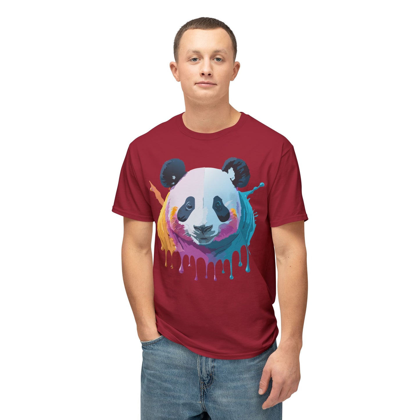 Panda T-Shirt, Vintage Panda Tee, Floral Tees, Panda Art Design Shirt, Tee Shirt with Panda Art 2