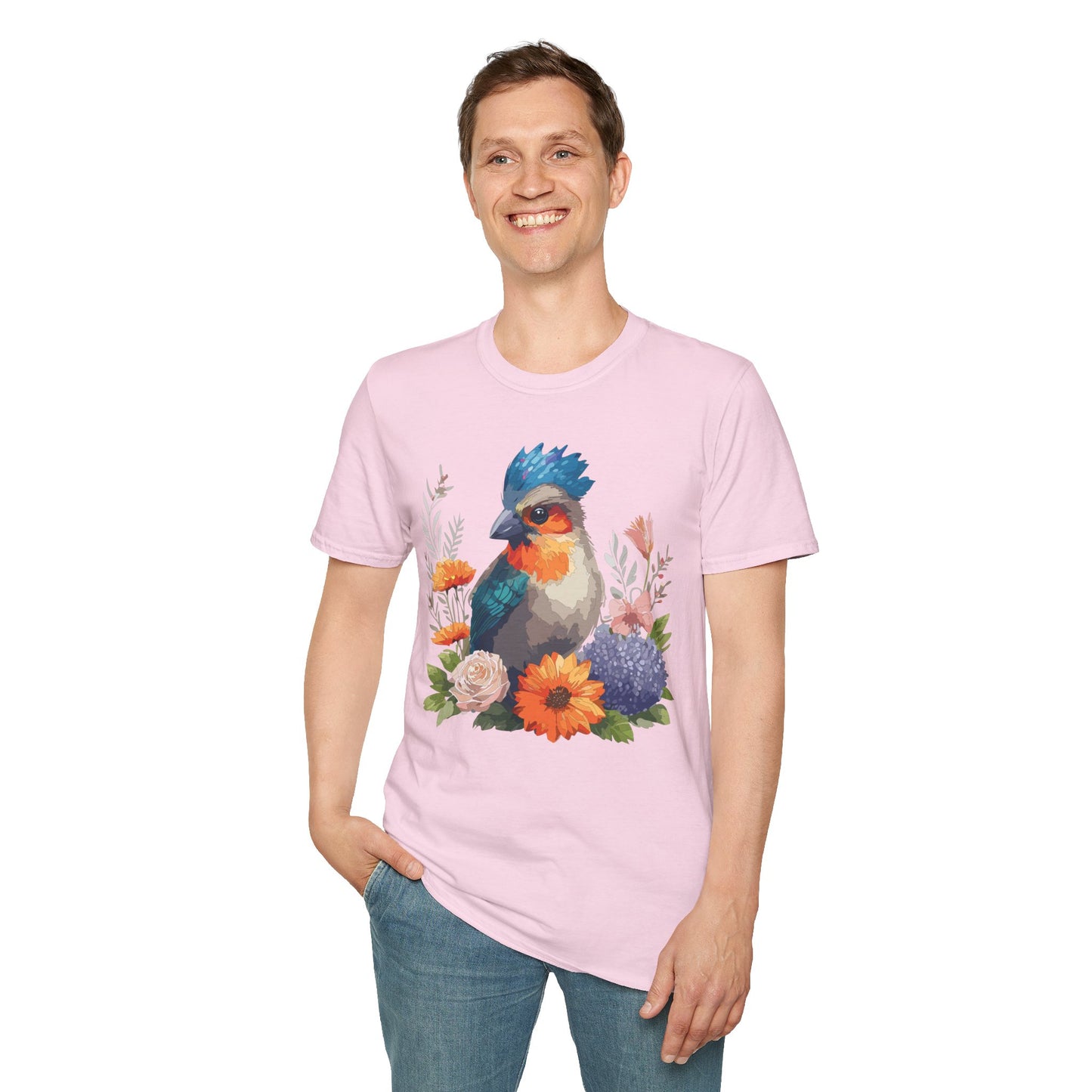 Bird T-Shirt, Floral Bird T Shirt, Shirt with Bird, Shirt with Animal