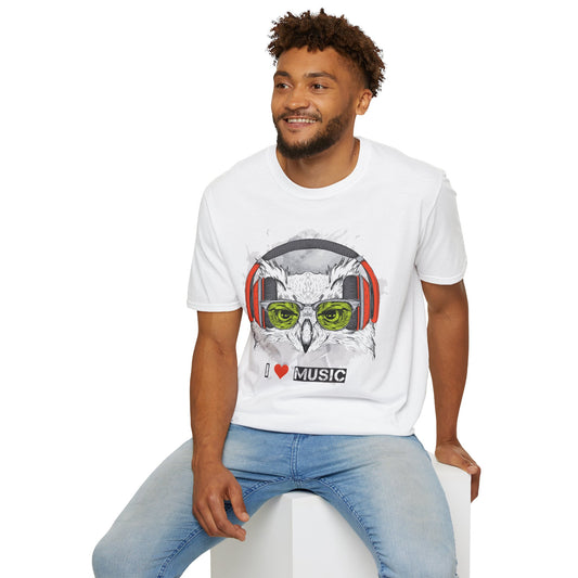 I Love Music Animals Shirt Unisex Tee With Headphones Graphic Design For Music Lovers
