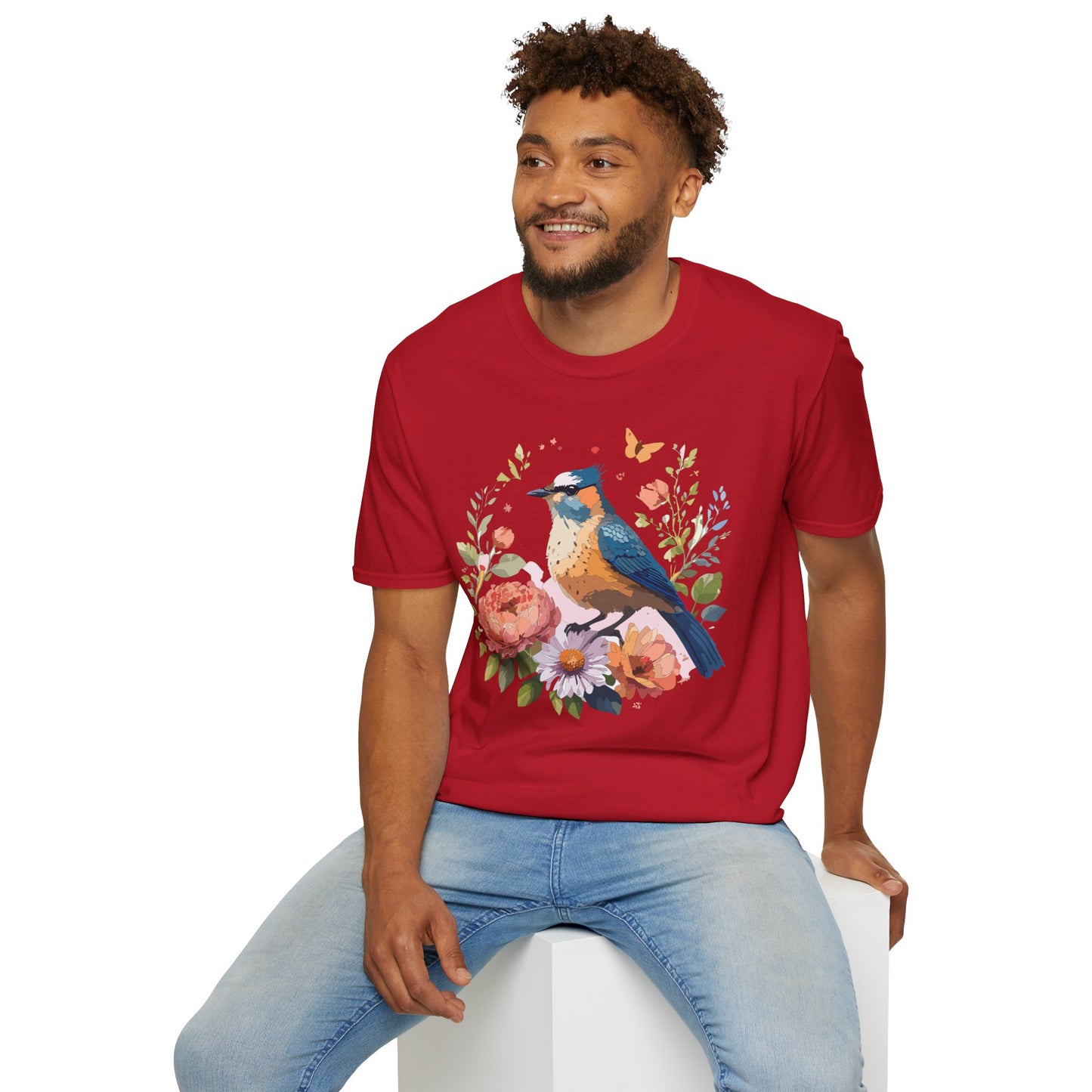 Bird T-Shirt, Floral Bird T Shirt, Shirt with Bird, Shirt with Animal