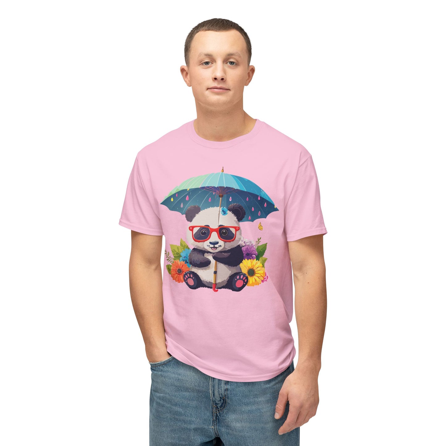 Panda T-Shirt, Vintage Panda Tee, Floral Tees, Panda Art Design Shirt, Tee Shirt with Panda Art 10
