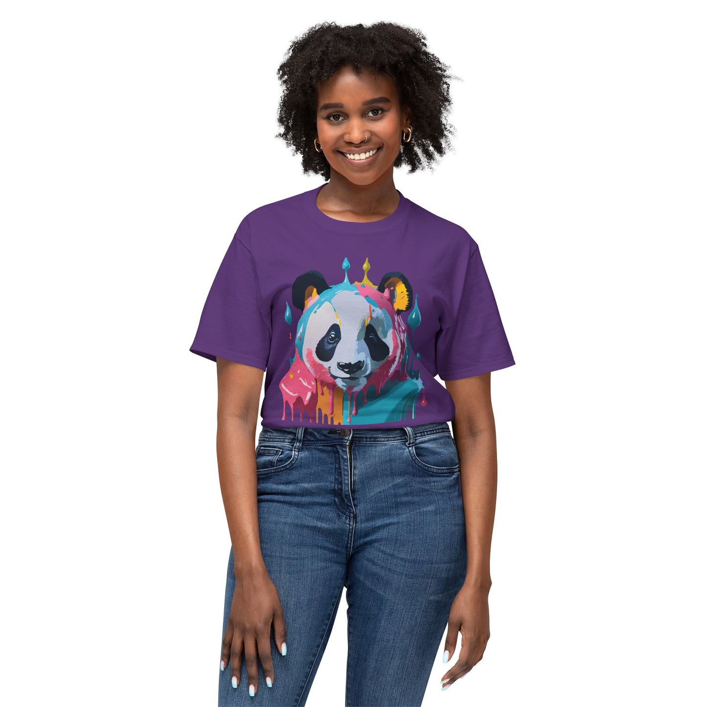 Panda T-Shirt, Vintage Panda Tee, Floral Tees, Panda Art Design Shirt, Tee Shirt with Panda Art 5