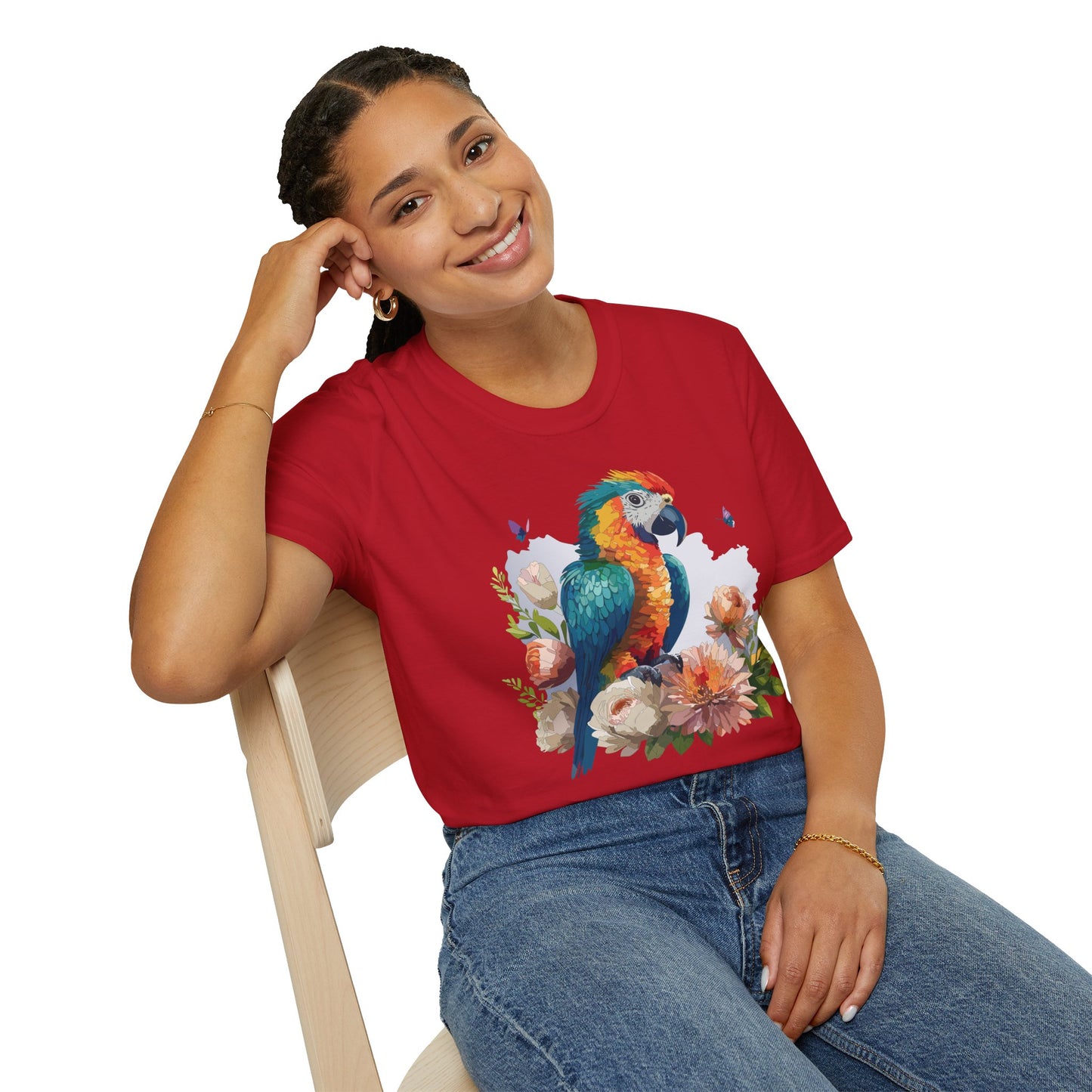 Bird T-Shirt, Floral Bird T Shirt, Shirt with Bird, Shirt with Animal