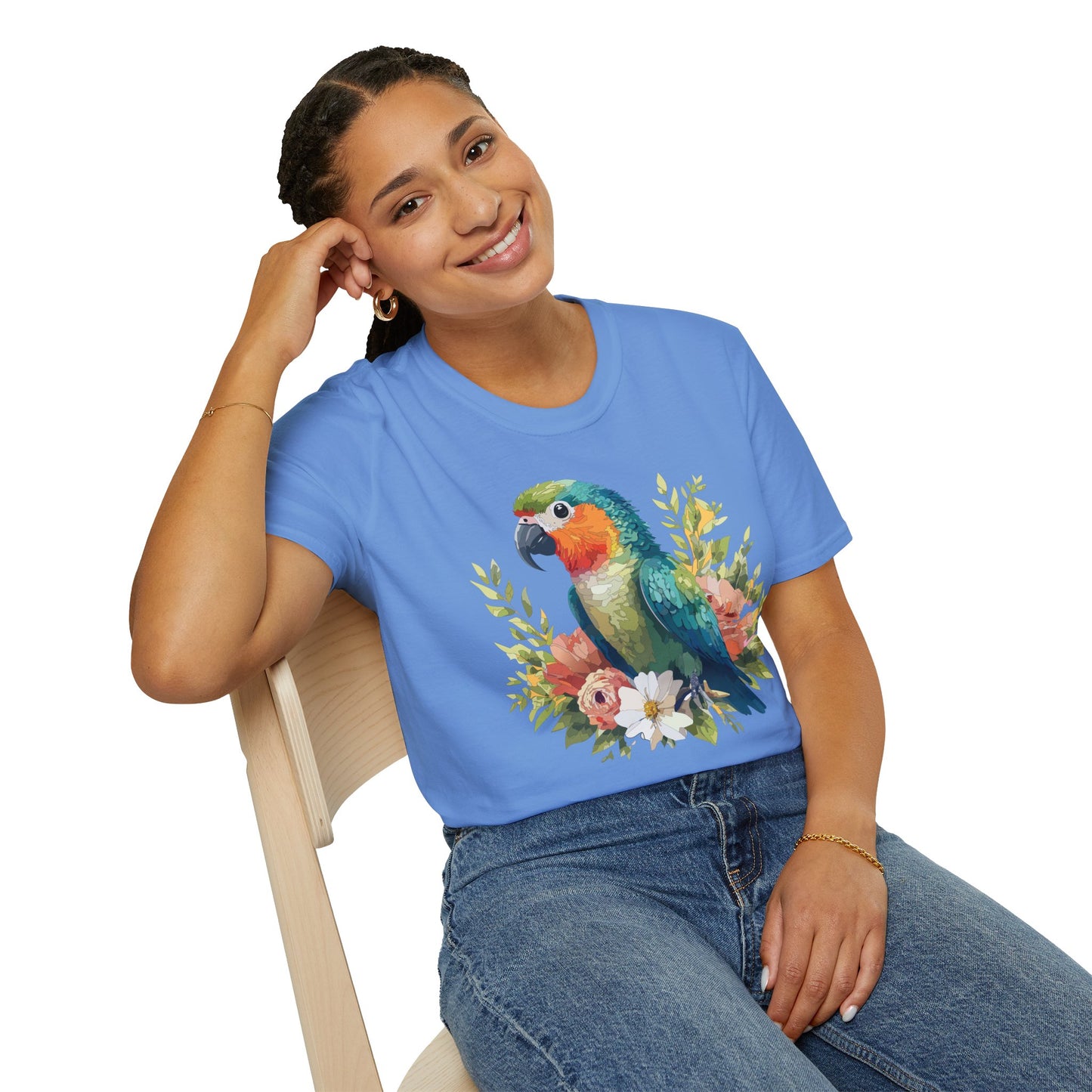 Bird T-Shirt, Floral Bird T Shirt, Shirt with Bird, Shirt with Animal