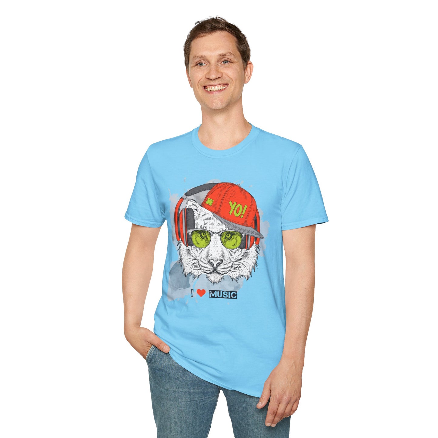 I love Music Animals Shirts, Shirt with Animals, Animals with Headphones Shirt