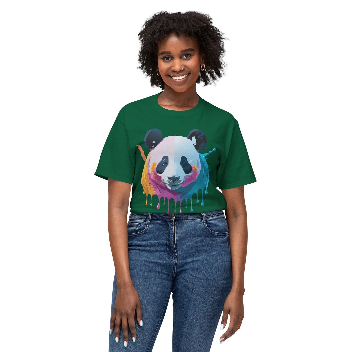 Panda T-Shirt, Vintage Panda Tee, Floral Tees, Panda Art Design Shirt, Tee Shirt with Panda Art 2
