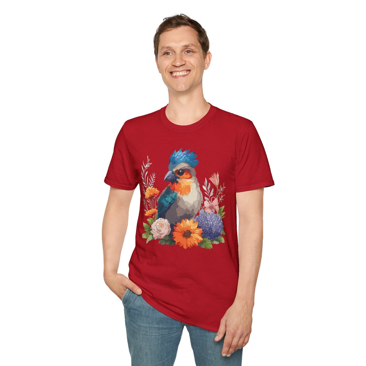 Bird T-Shirt, Floral Bird T Shirt, Shirt with Bird, Shirt with Animal