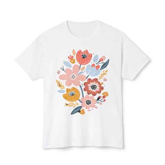 Floral T-Shirt, Vintage Flowers Tee, Floral Tees, Floral Art Design Shirt, Tee Shirt with Floral Art 23