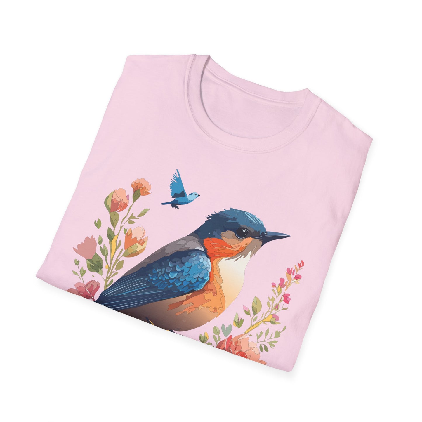 Bird T-Shirt, Floral Bird T Shirt, Shirt with Bird, Shirt with Animal
