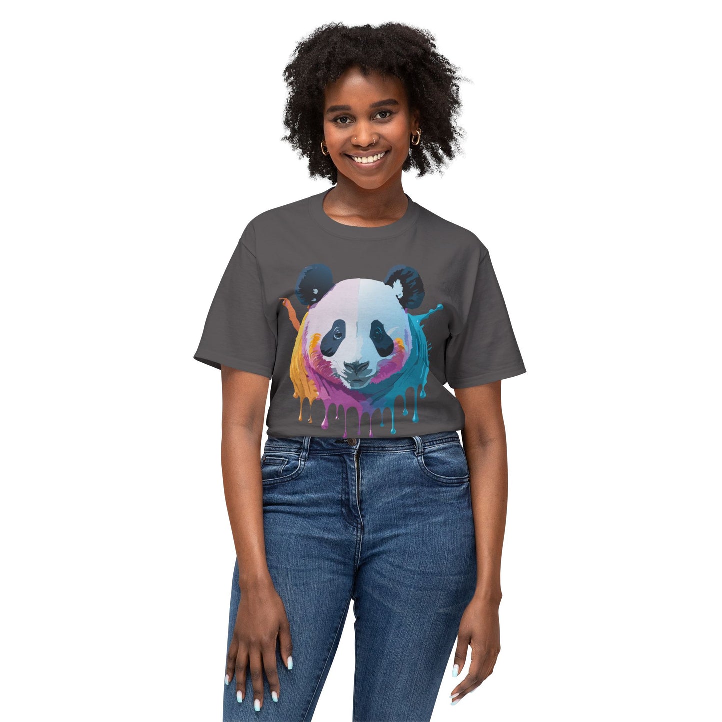 Panda T-Shirt, Vintage Panda Tee, Floral Tees, Panda Art Design Shirt, Tee Shirt with Panda Art 2