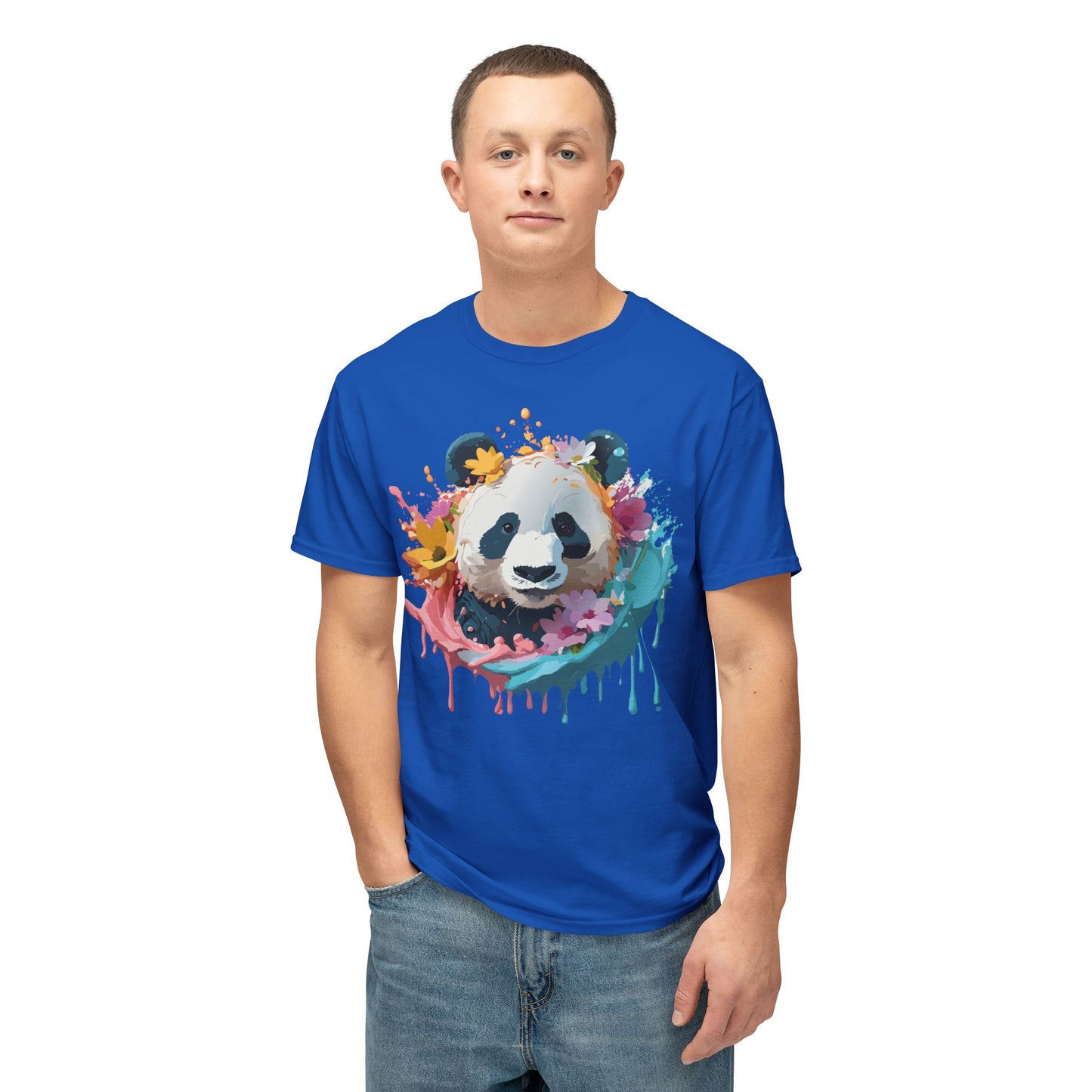 Panda T-Shirt, Vintage Panda Tee, Floral Tees, Panda Art Design Shirt, Tee Shirt with Panda Art 8