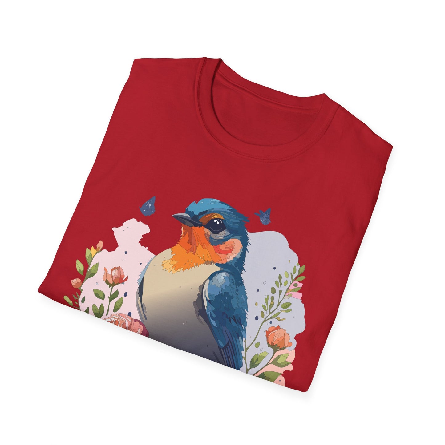 Bird T-Shirt, Floral Bird T Shirt, Shirt with Bird, Shirt with Animal