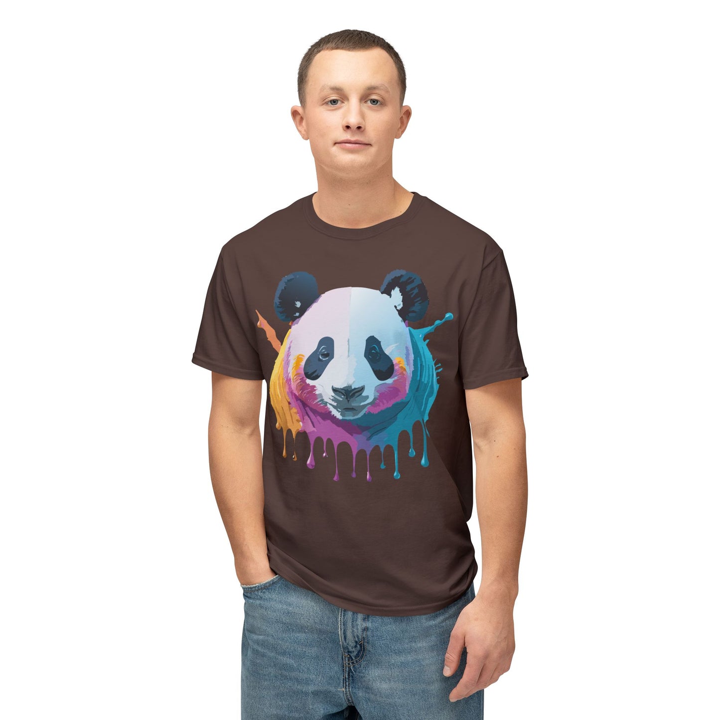 Panda T-Shirt, Vintage Panda Tee, Floral Tees, Panda Art Design Shirt, Tee Shirt with Panda Art 2