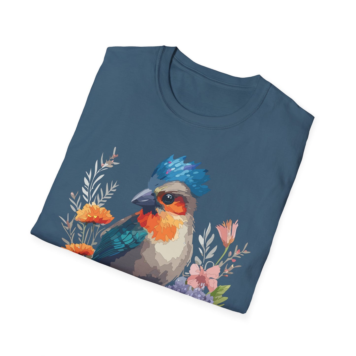 Bird T-Shirt, Floral Bird T Shirt, Shirt with Bird, Shirt with Animal