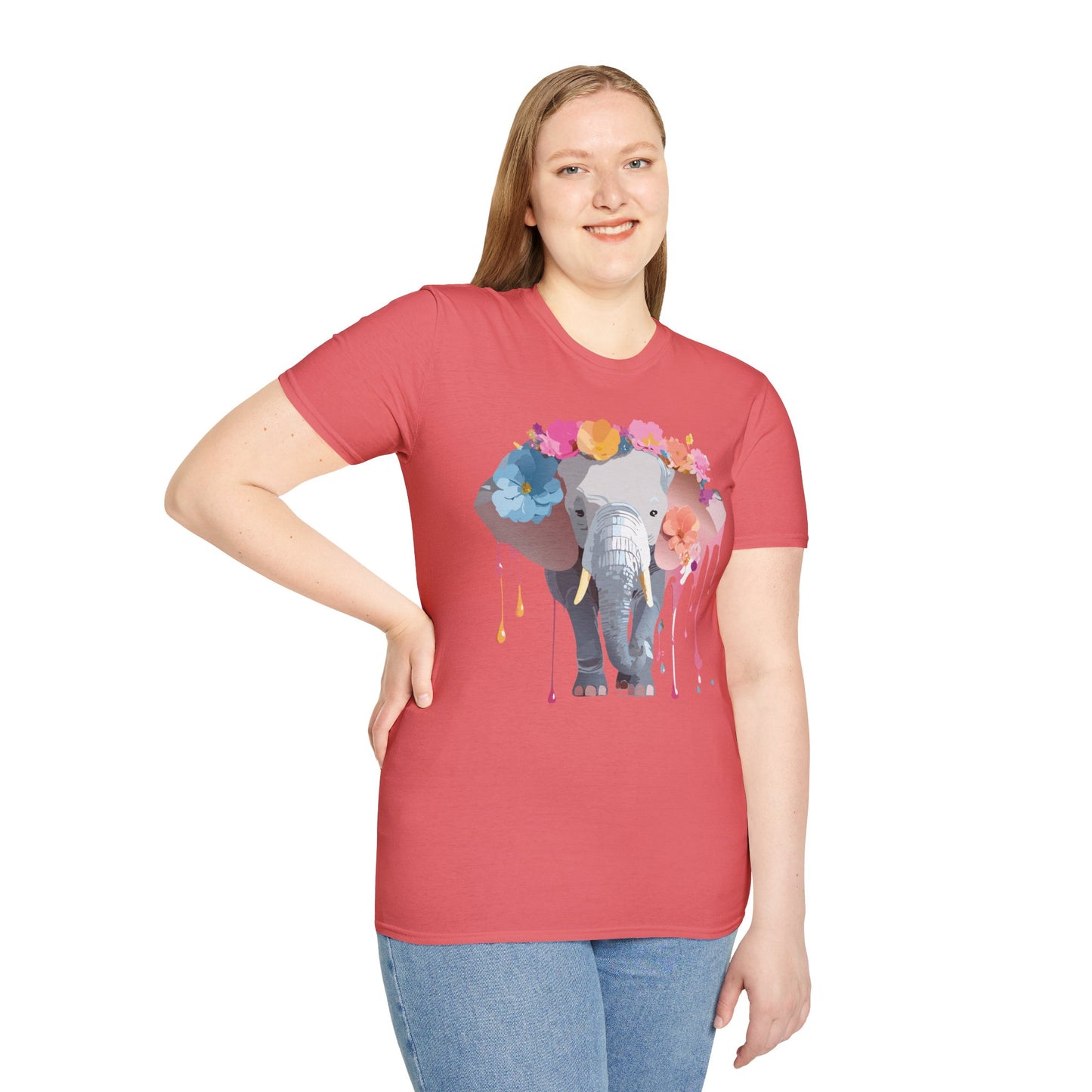 Elephant Shirt, T Shirt with Elephant, Elephant on T Shirt, T Shirt with Animation, Animals Tee Shirt