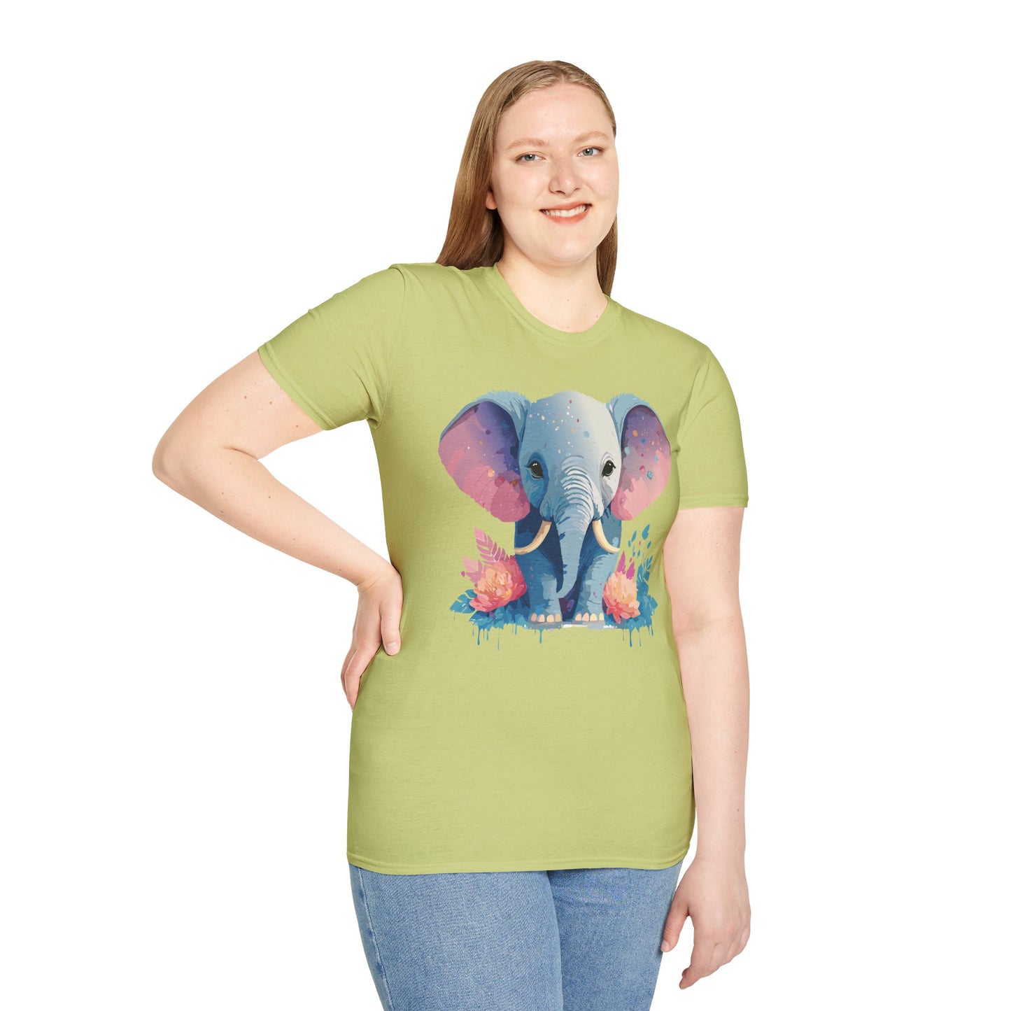 Elephant Shirt, T Shirt with Elephant, Elephant on T Shirt, T Shirt with Animation, Animals Tee Shirt