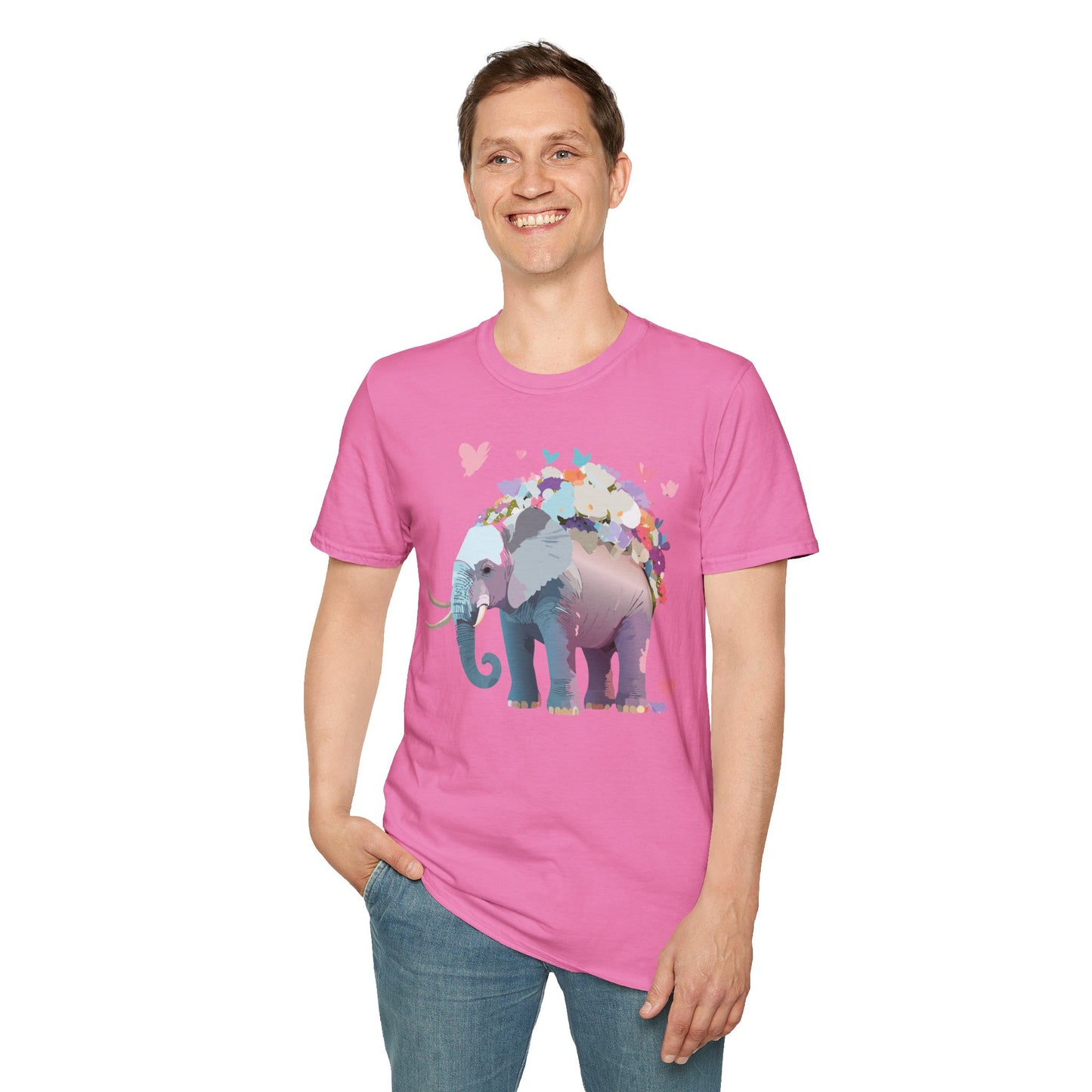 Elephant Shirt, T Shirt with Elephant, Elephant on T Shirt, T Shirt with Animation, Animals Tee Shirt