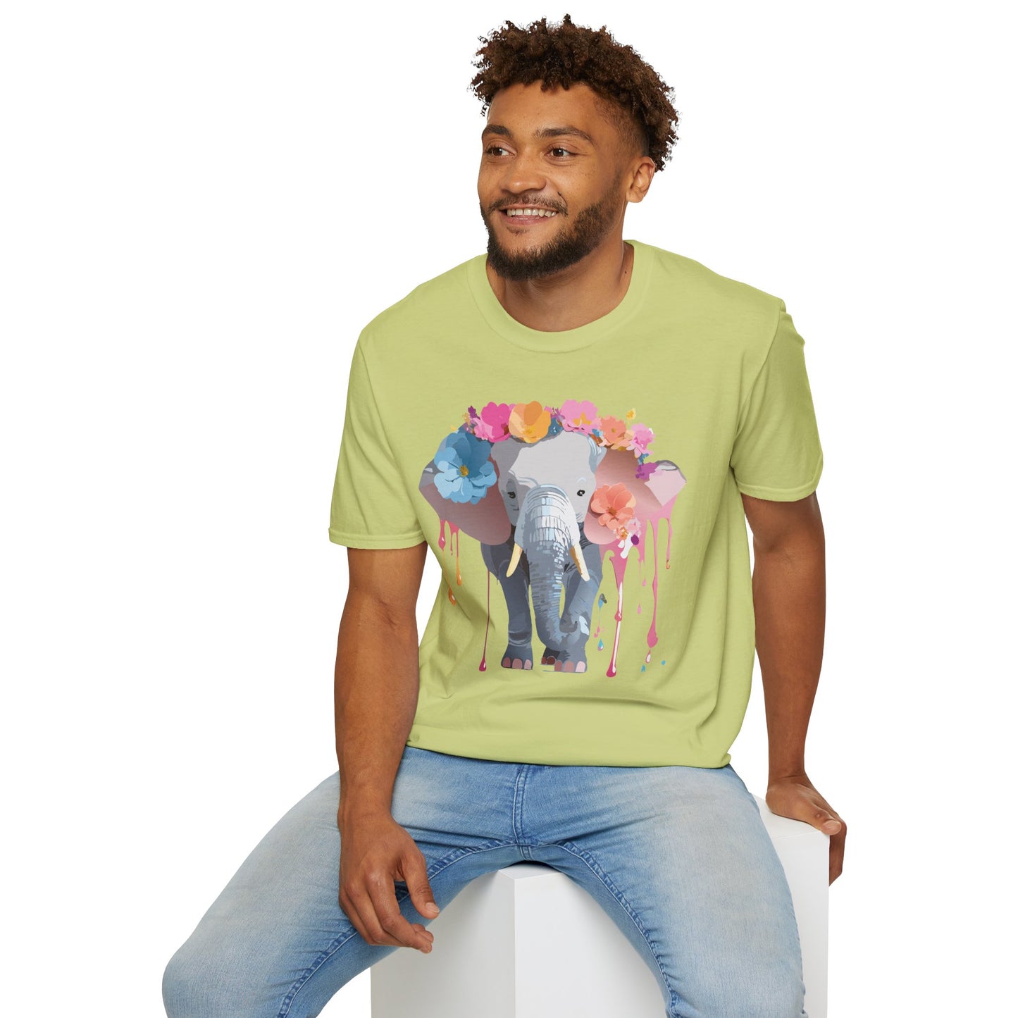 Elephant Shirt, T Shirt with Elephant, Elephant on T Shirt, T Shirt with Animation, Animals Tee Shirt