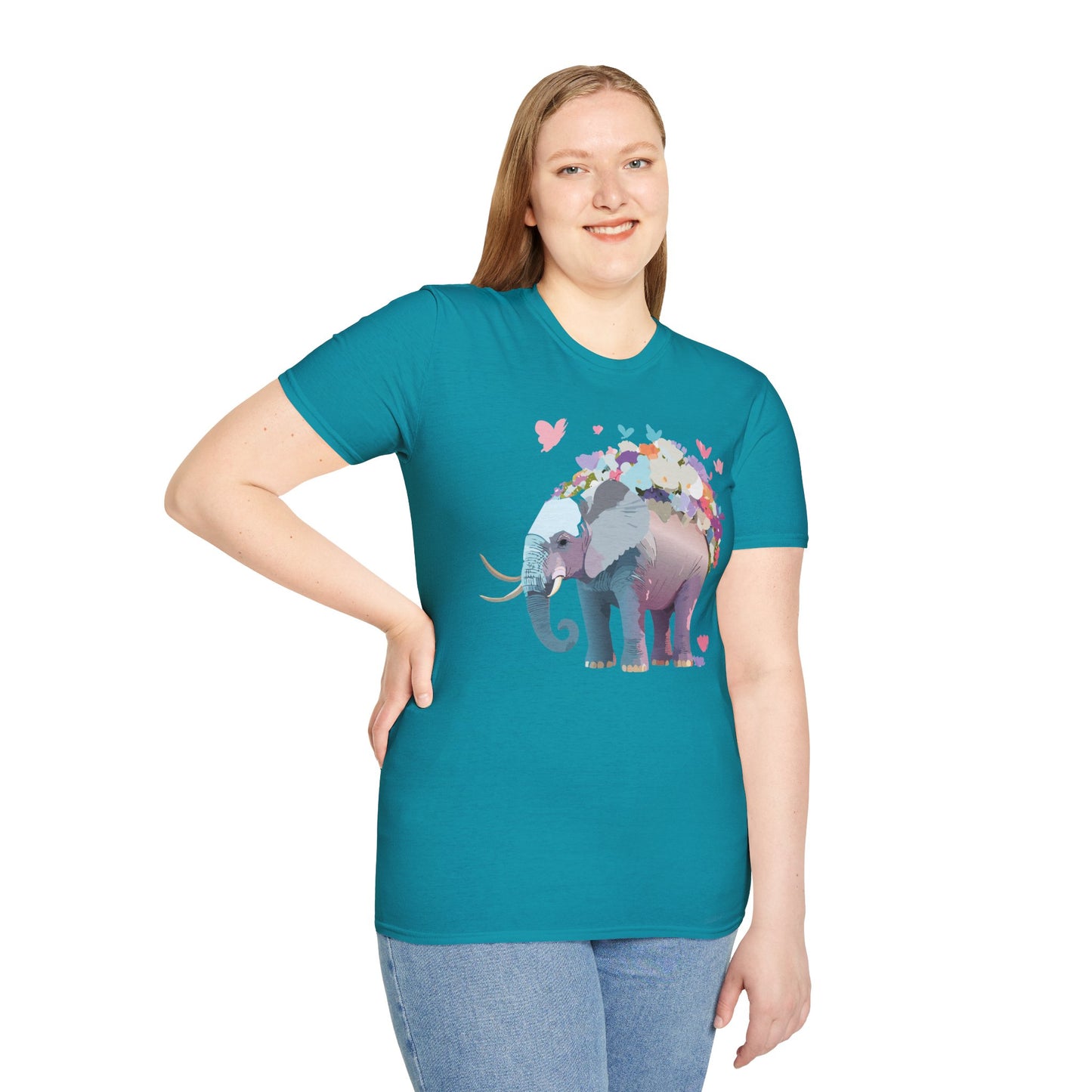Elephant Shirt, T Shirt with Elephant, Elephant on T Shirt, T Shirt with Animation, Animals Tee Shirt
