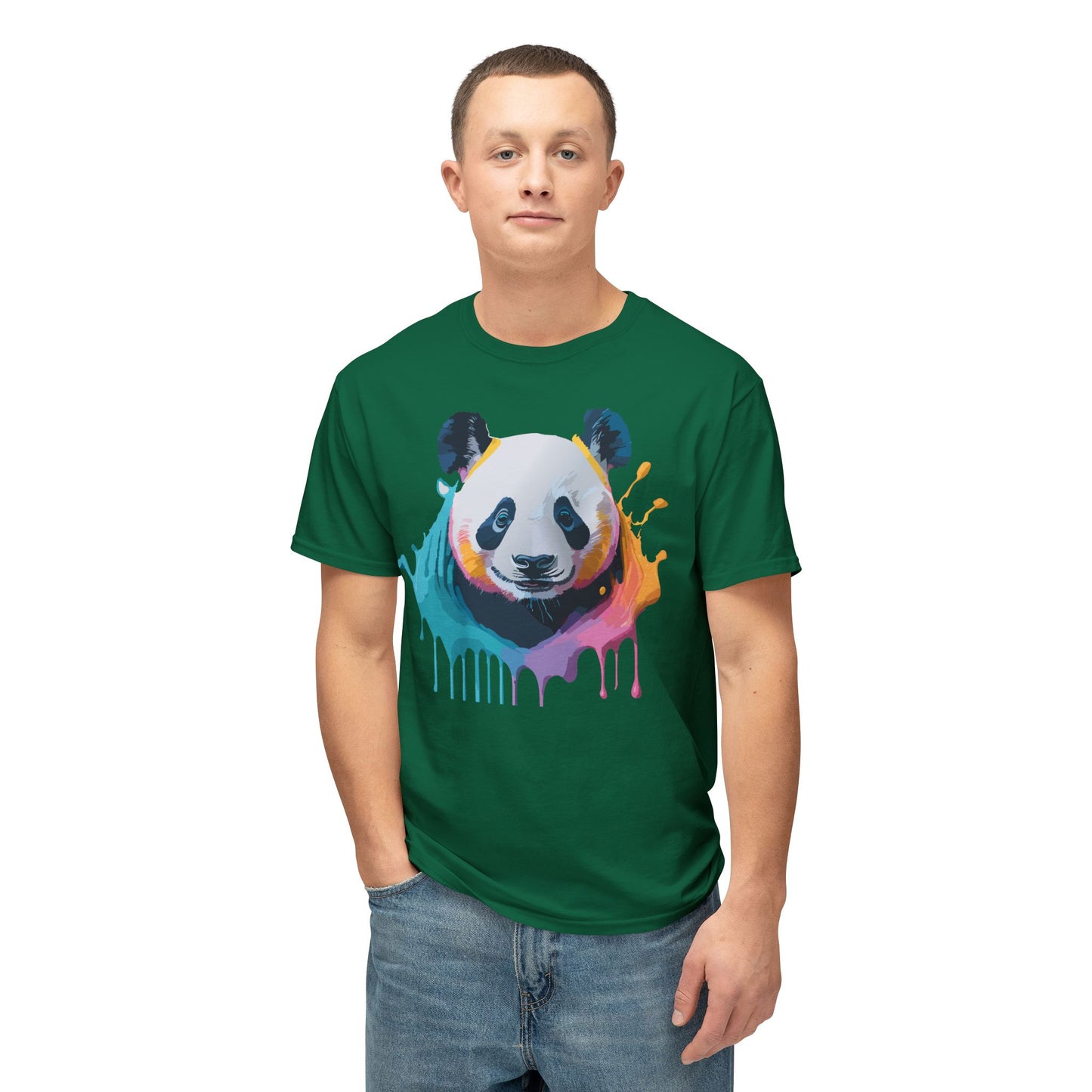 Panda T-Shirt, Vintage Panda Tee, Floral Tees, Panda Art Design Shirt, Tee Shirt with Panda Art 1