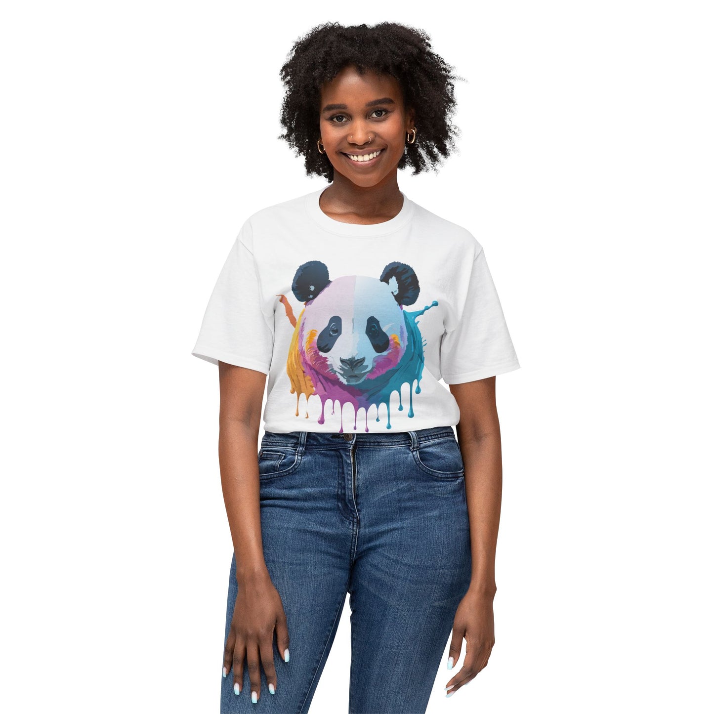 Panda T-Shirt, Vintage Panda Tee, Floral Tees, Panda Art Design Shirt, Tee Shirt with Panda Art 2